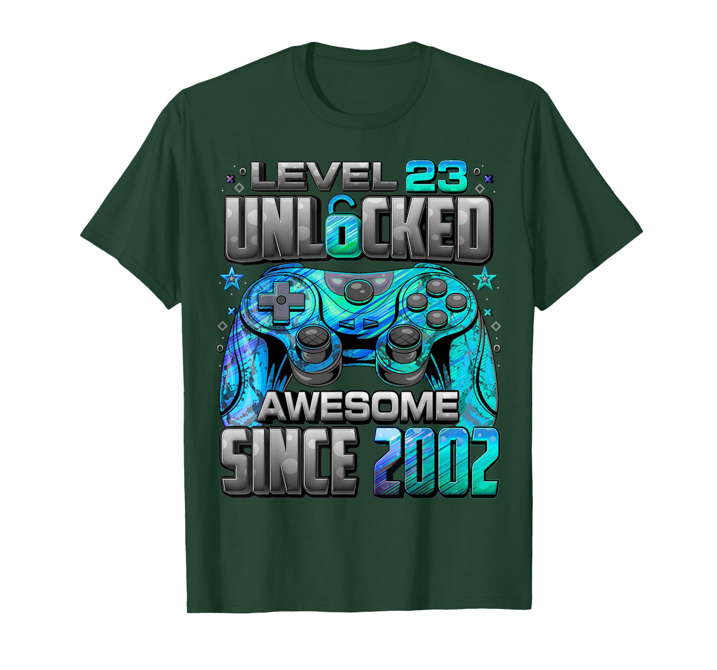 Level 23 Unlocked Awesome Since 2002 23rd Birthday Gaming T-Shirt