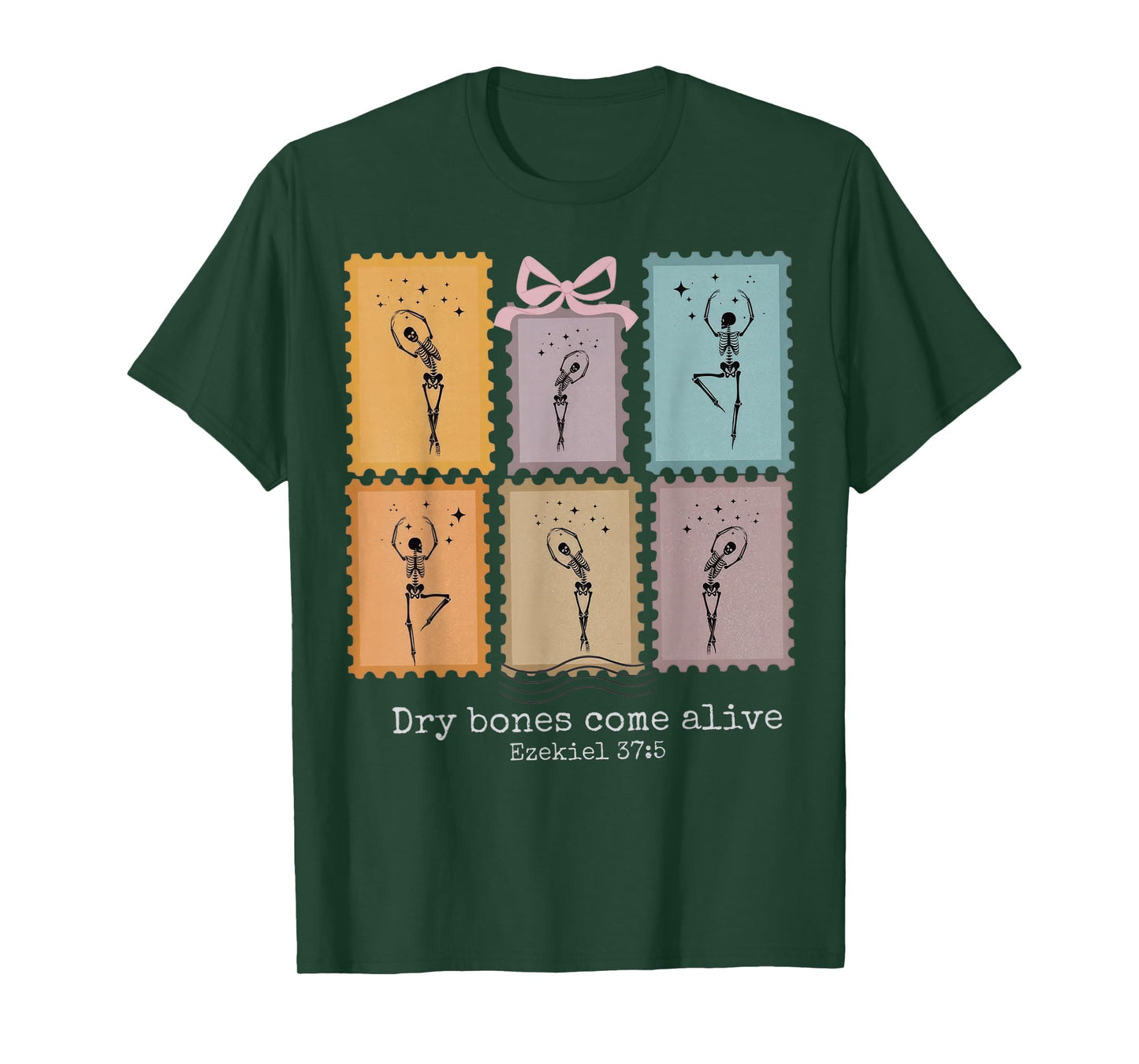 Retro Dry Bones Come Alive Ezekiel 37:5 Ballet Skeleton T-Shirt