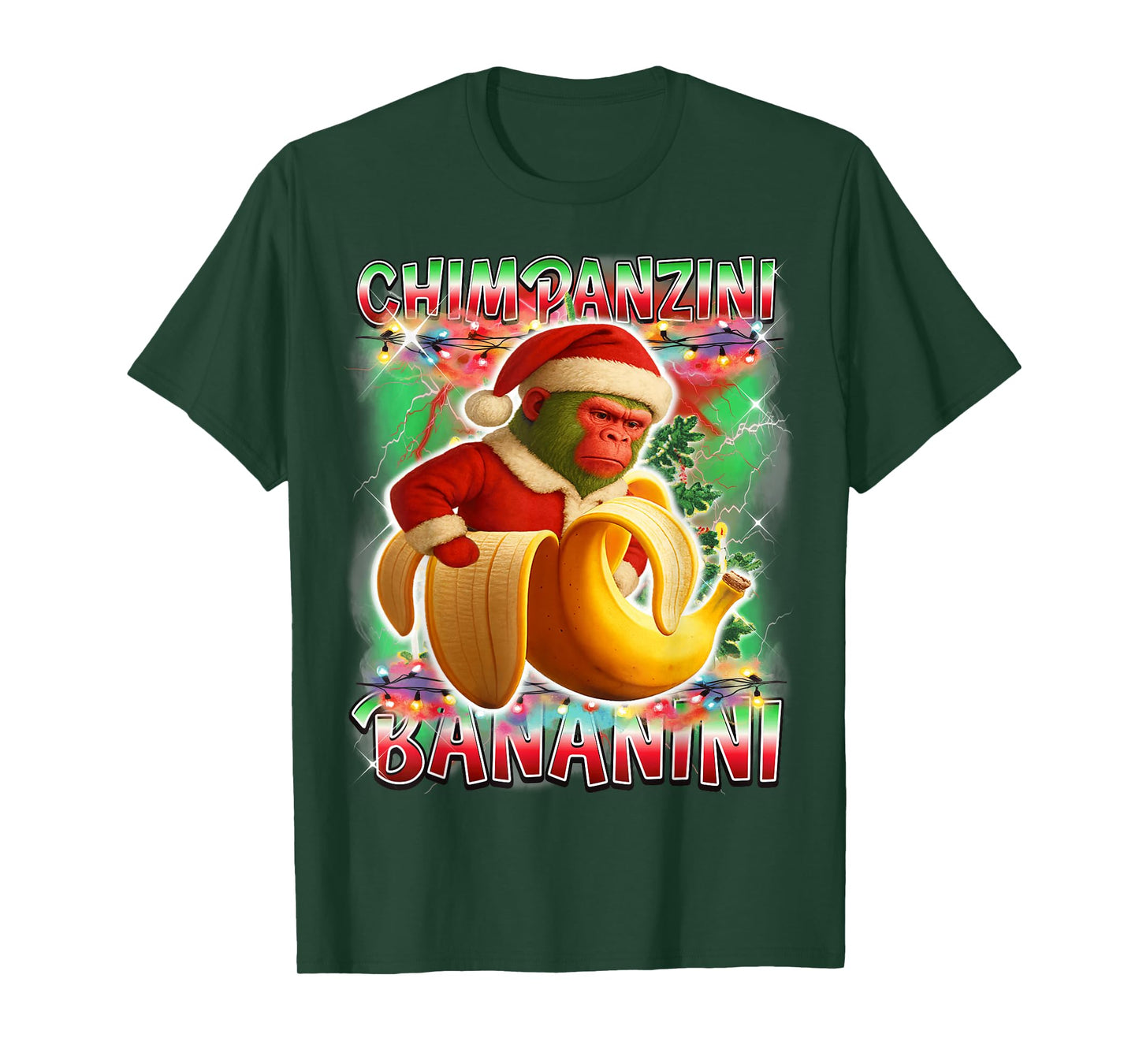 Chimpanzini Bananini Santa Claus Italian Brainrot Christmas T-Shirt
