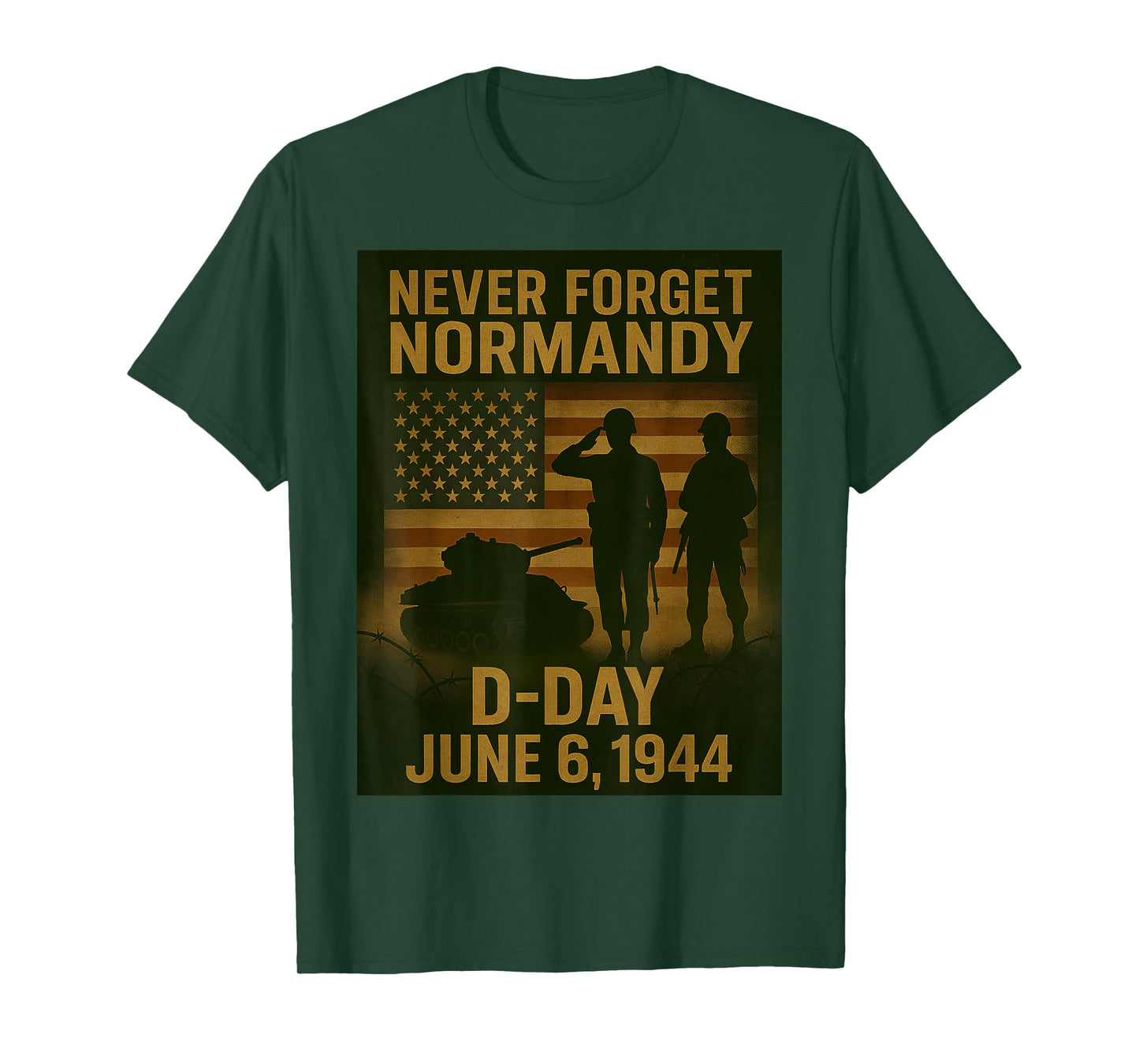 D-Day 81st Anniversary Normandy 1944 Military Tribute Men T-Shirt