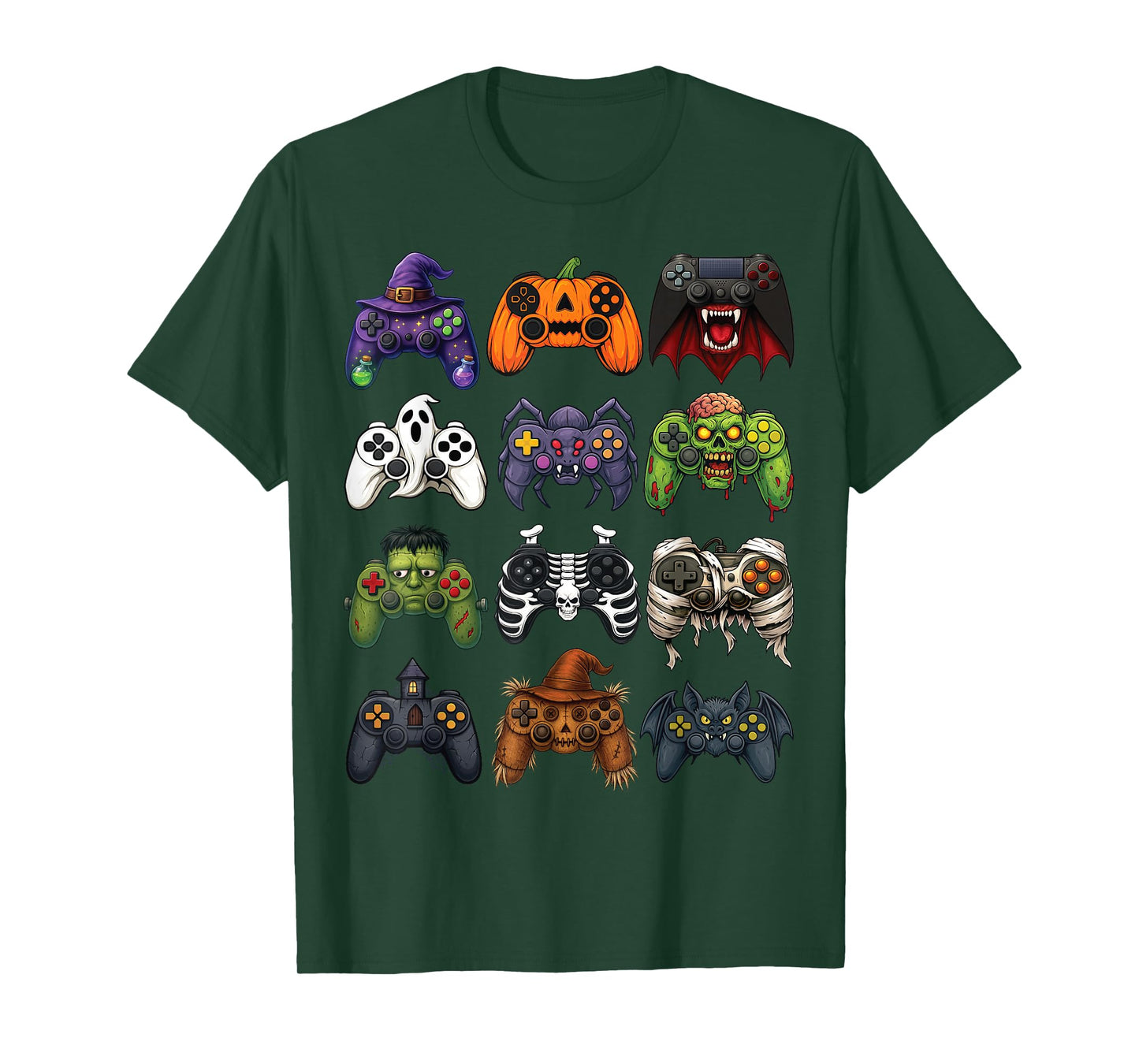 Halloween Gaming Controllers Jack O Lantern Pumpkin Witch T-Shirt