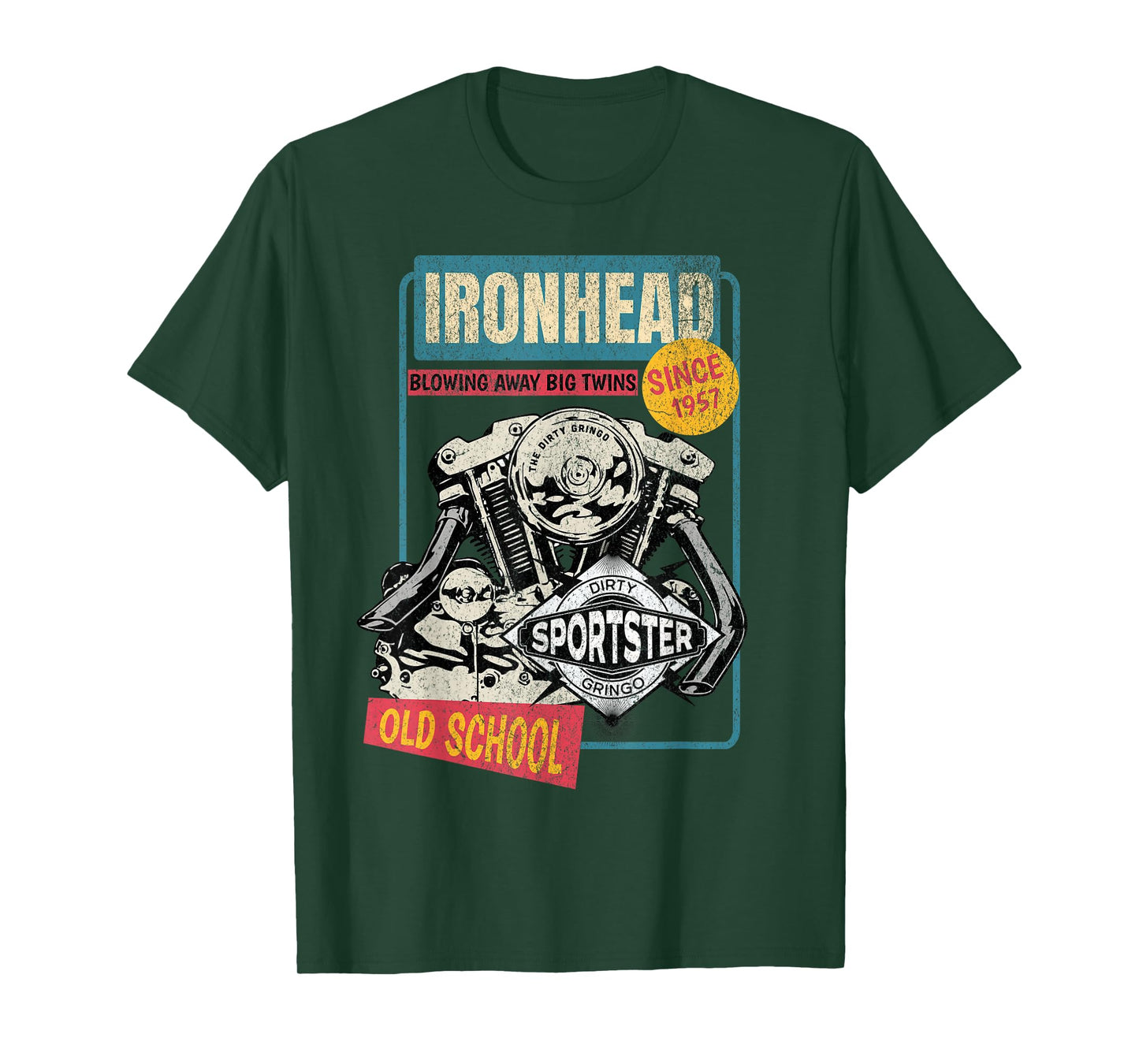Ironhead Old School HD Pin Up Retro Motorcycle Sportster Hot T-Shirt