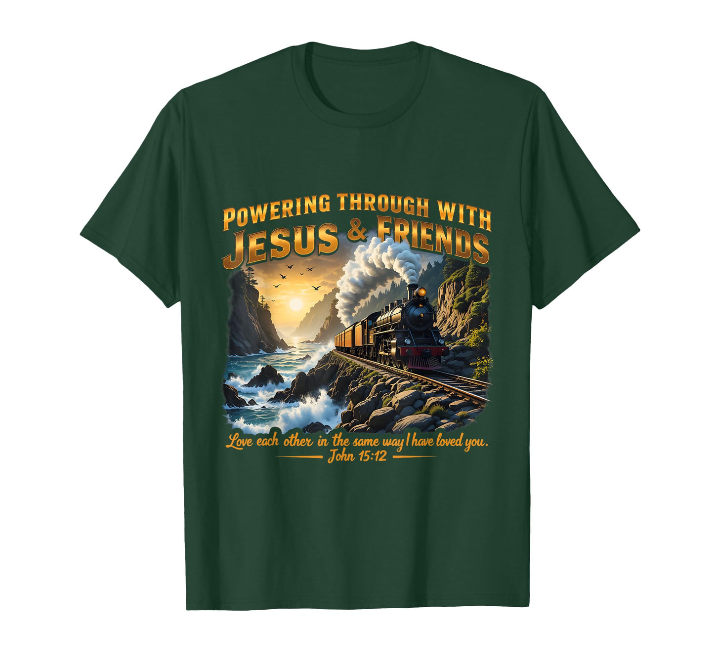 Through With Jesus Trip 2025 VBS Railway Train Ship Ocean T-Shirt
