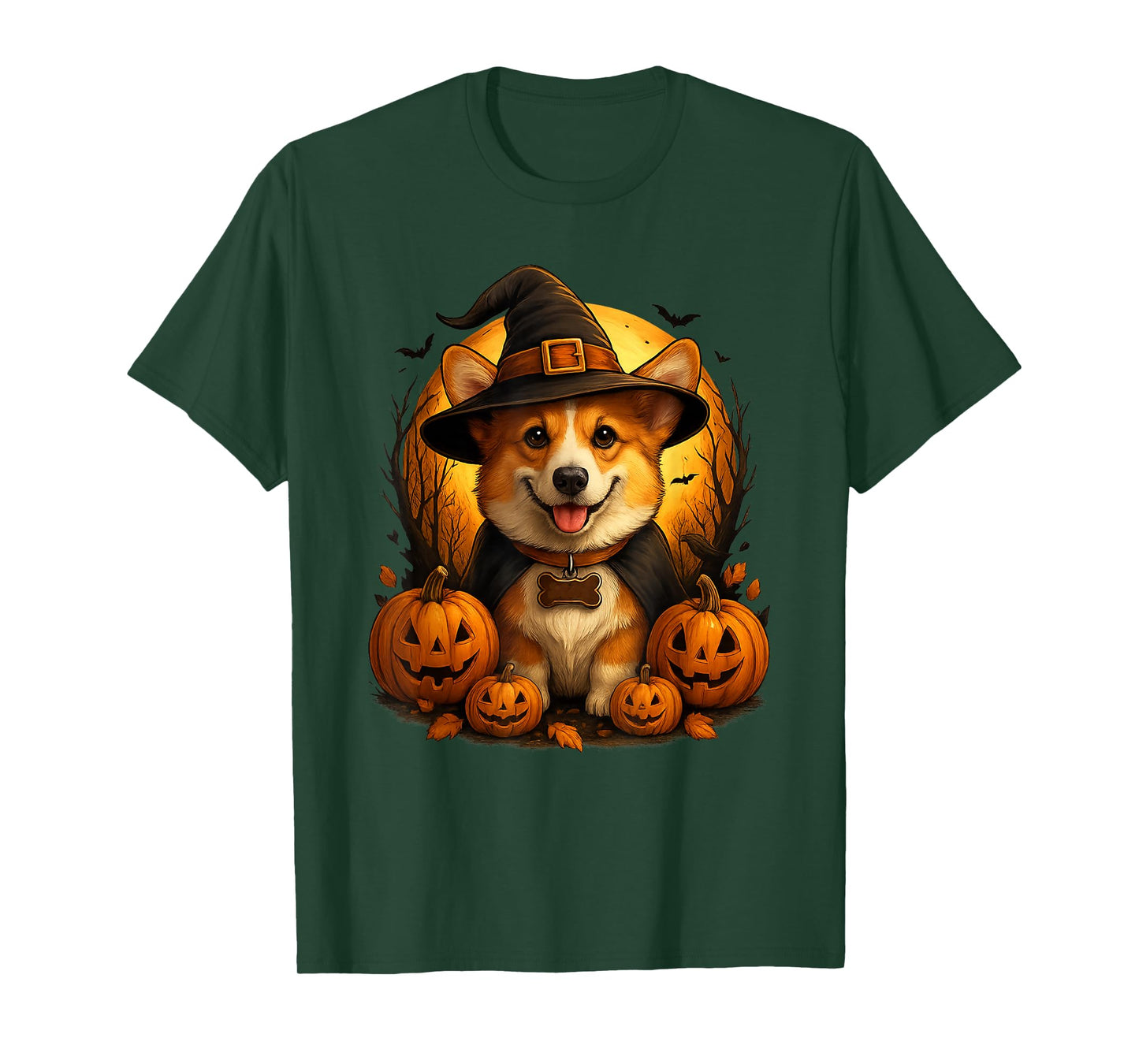 Corgi Halloween Witch Dog Pumpkin Fall Dog Lovers T-Shirt