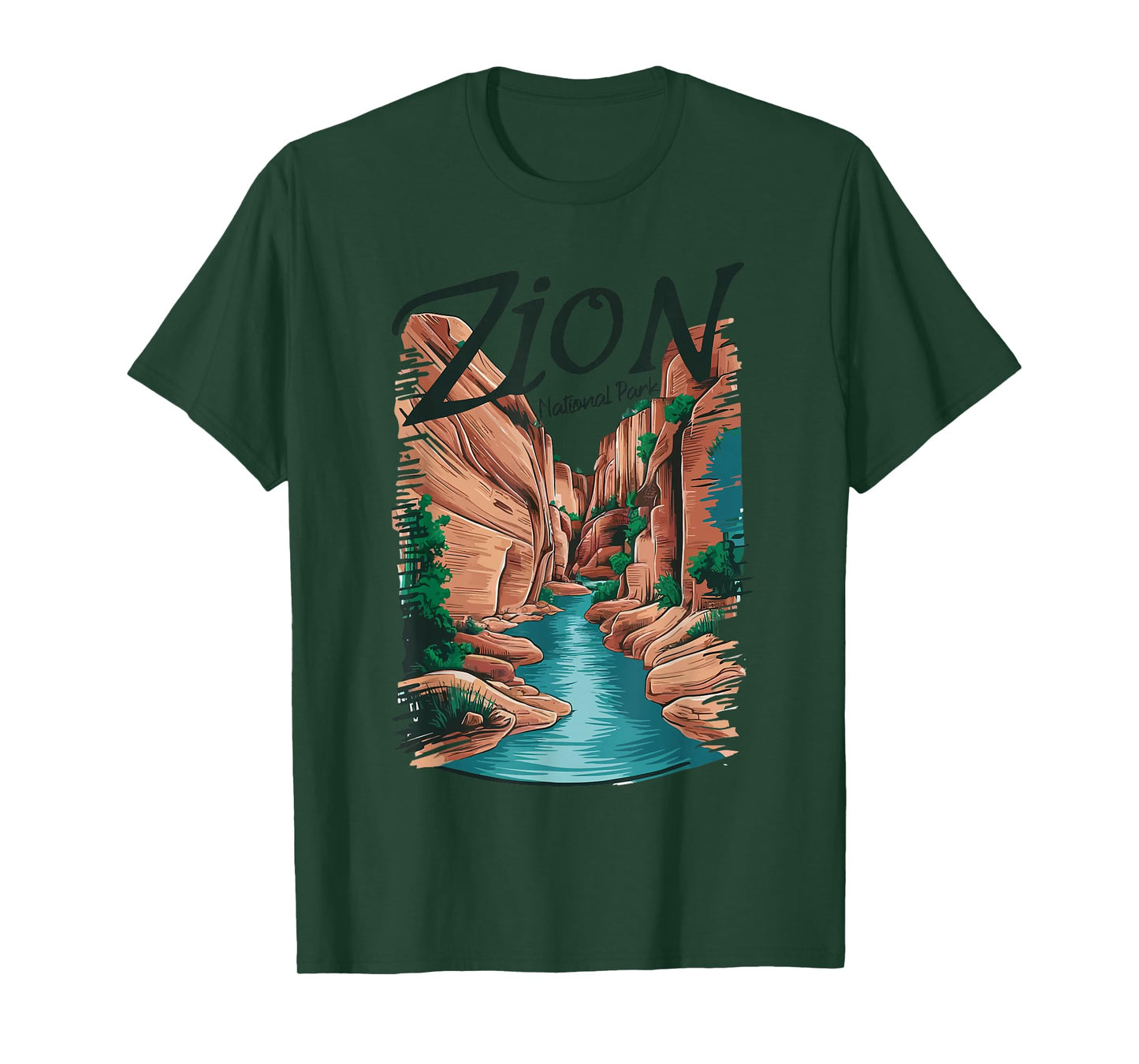Retro Zion National Park The Narrows Vintage Womens Mens T-Shirt