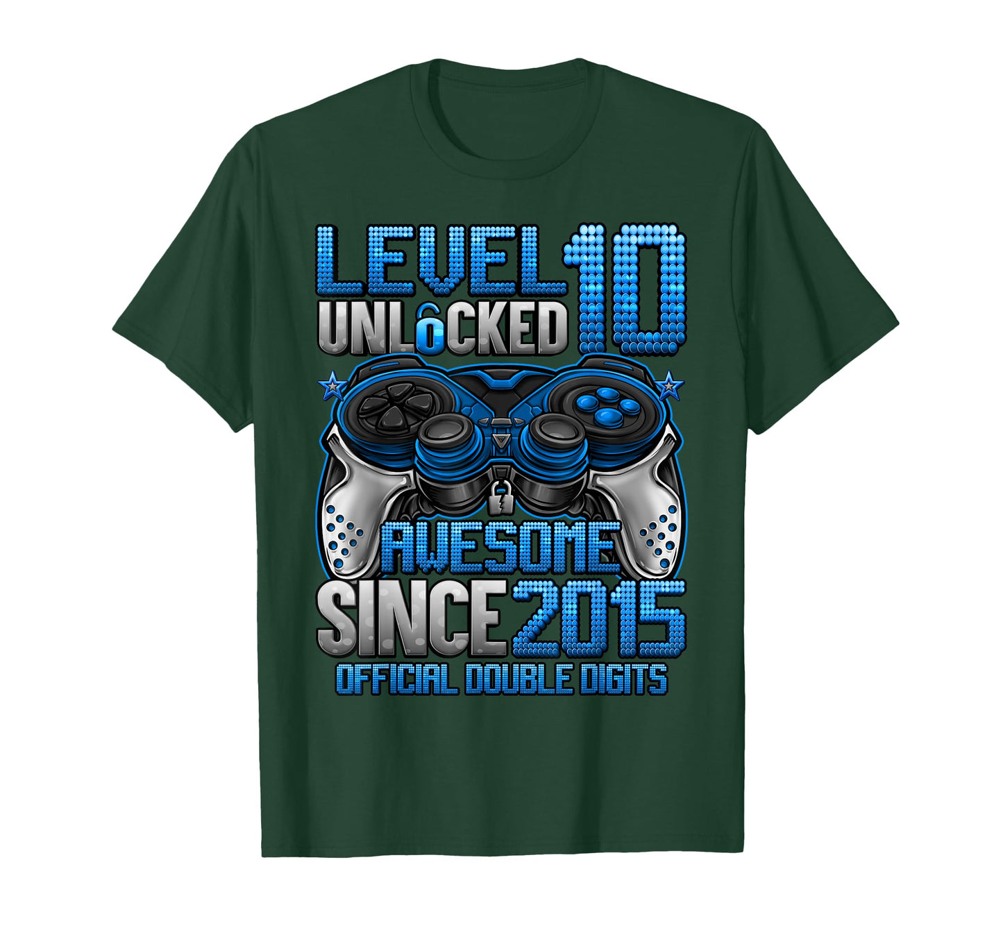 Official Double Digits Level 10 Unlocked 10th Birthday Boy T-Shirt