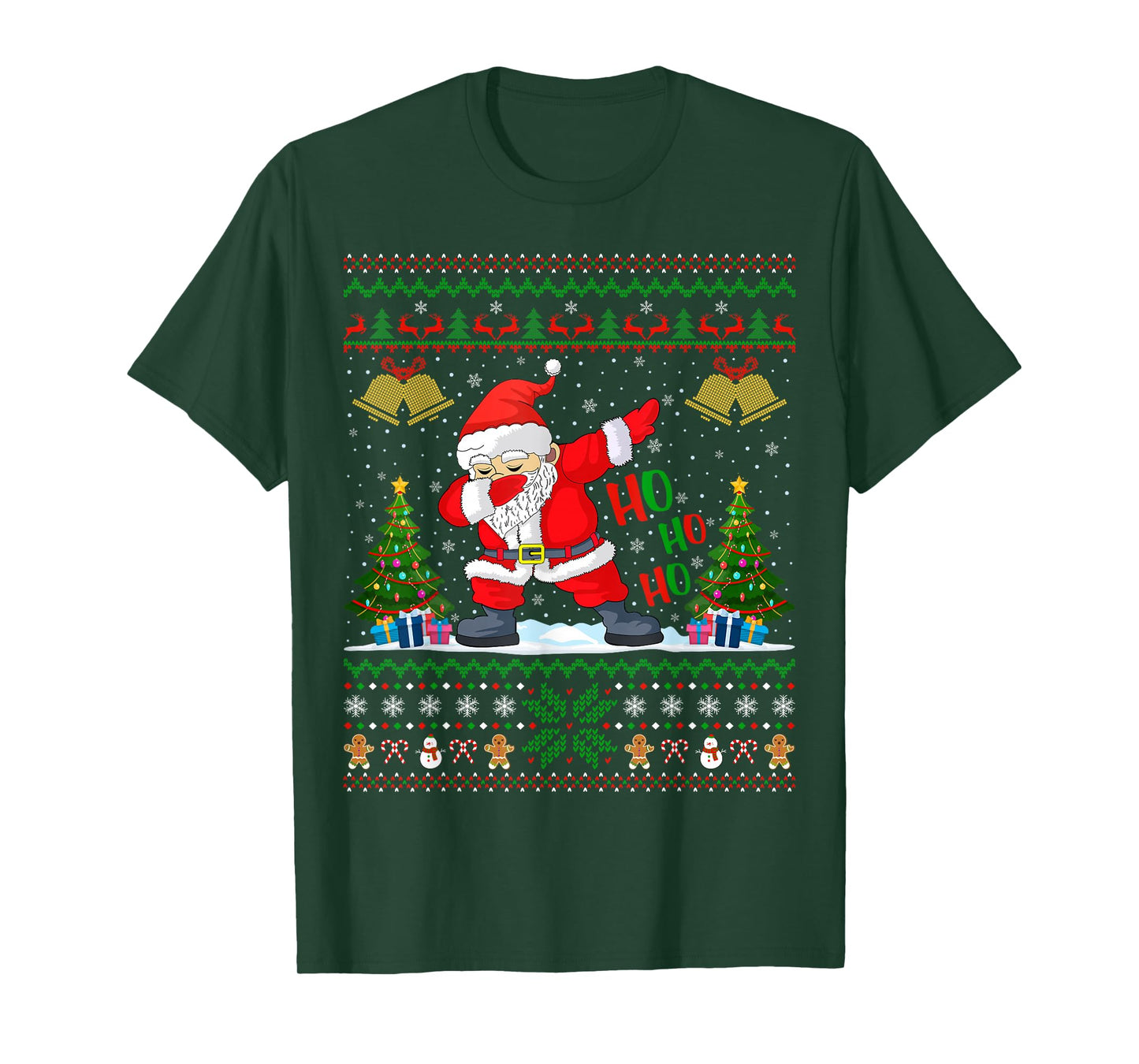 Family Matching Ugly Xmas Sweater Dabbing Santa Christmas T-Shirt