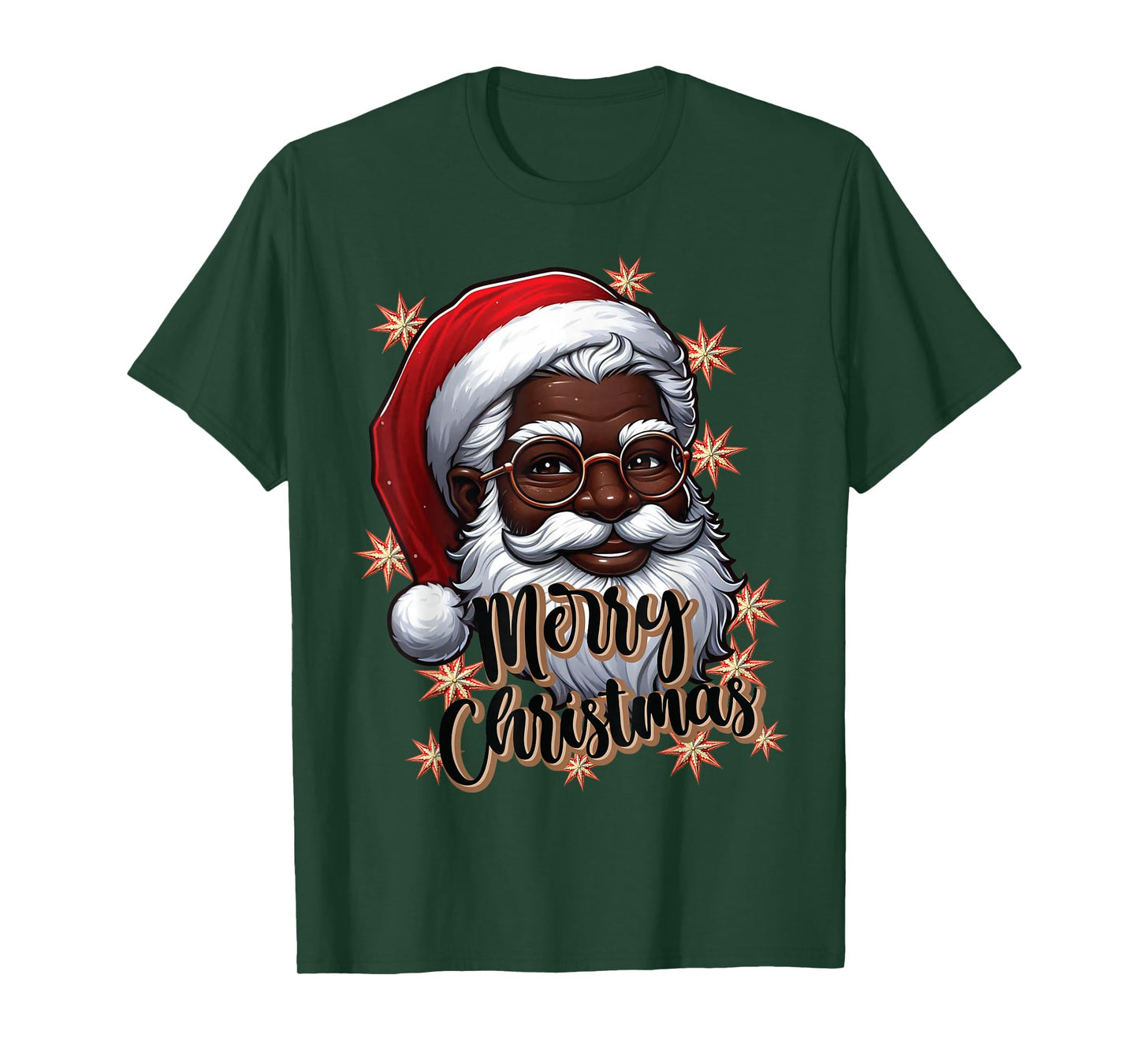 African American Santa Christmas Pajama Black X-Mas T-Shirt