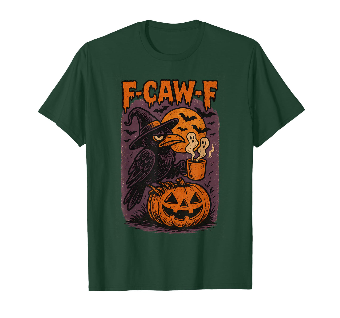 F Caw F Crow Shirt Raven Halloween Costume Women Fawk Off T-Shirt