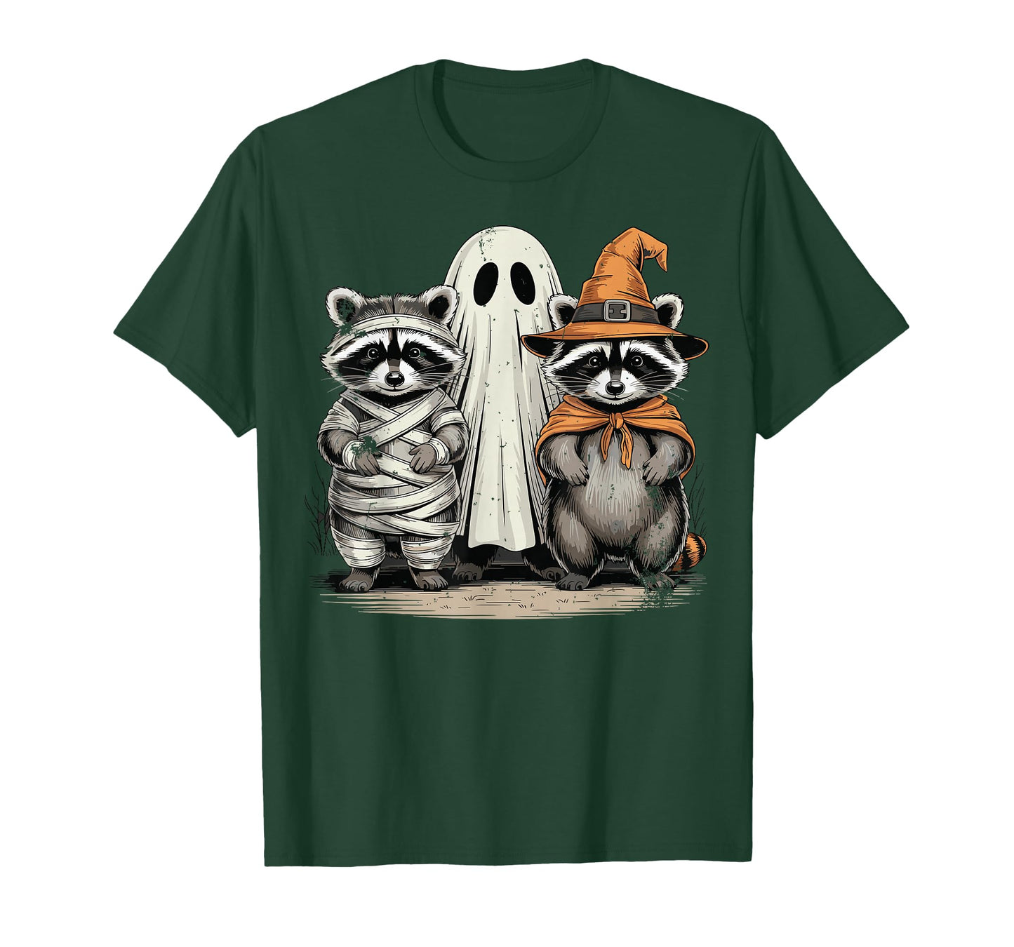 Cute Halloween Raccoon Ghost Witch Costume T-Shirt