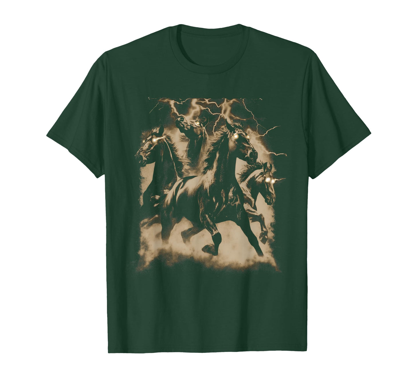 Vintage Horse Lightning Retro 80s 90s Western Grunge Graphic T-Shirt