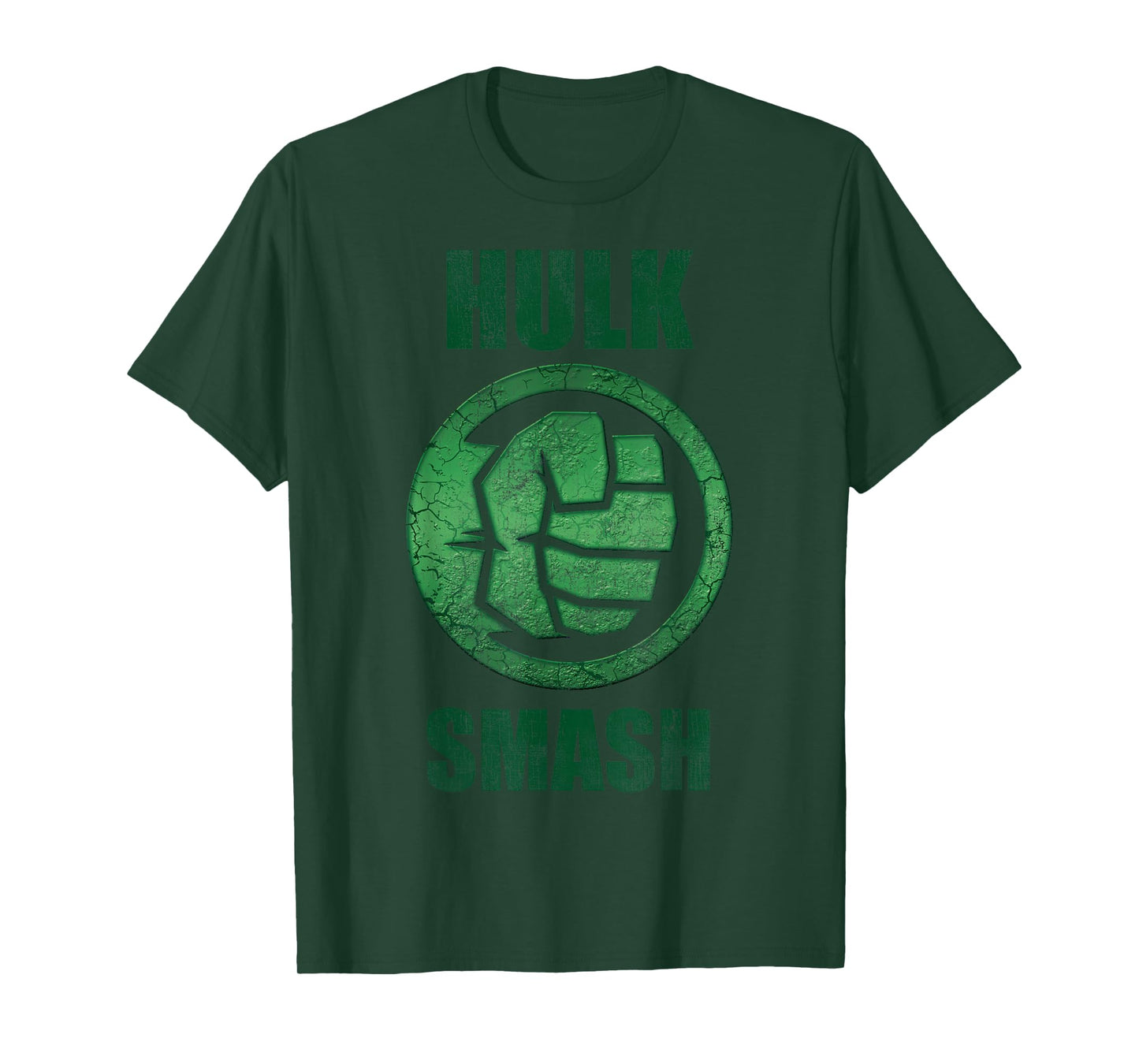Marvel Hulk Smash Fist Circle Logo Green Stone Poster T-Shirt
