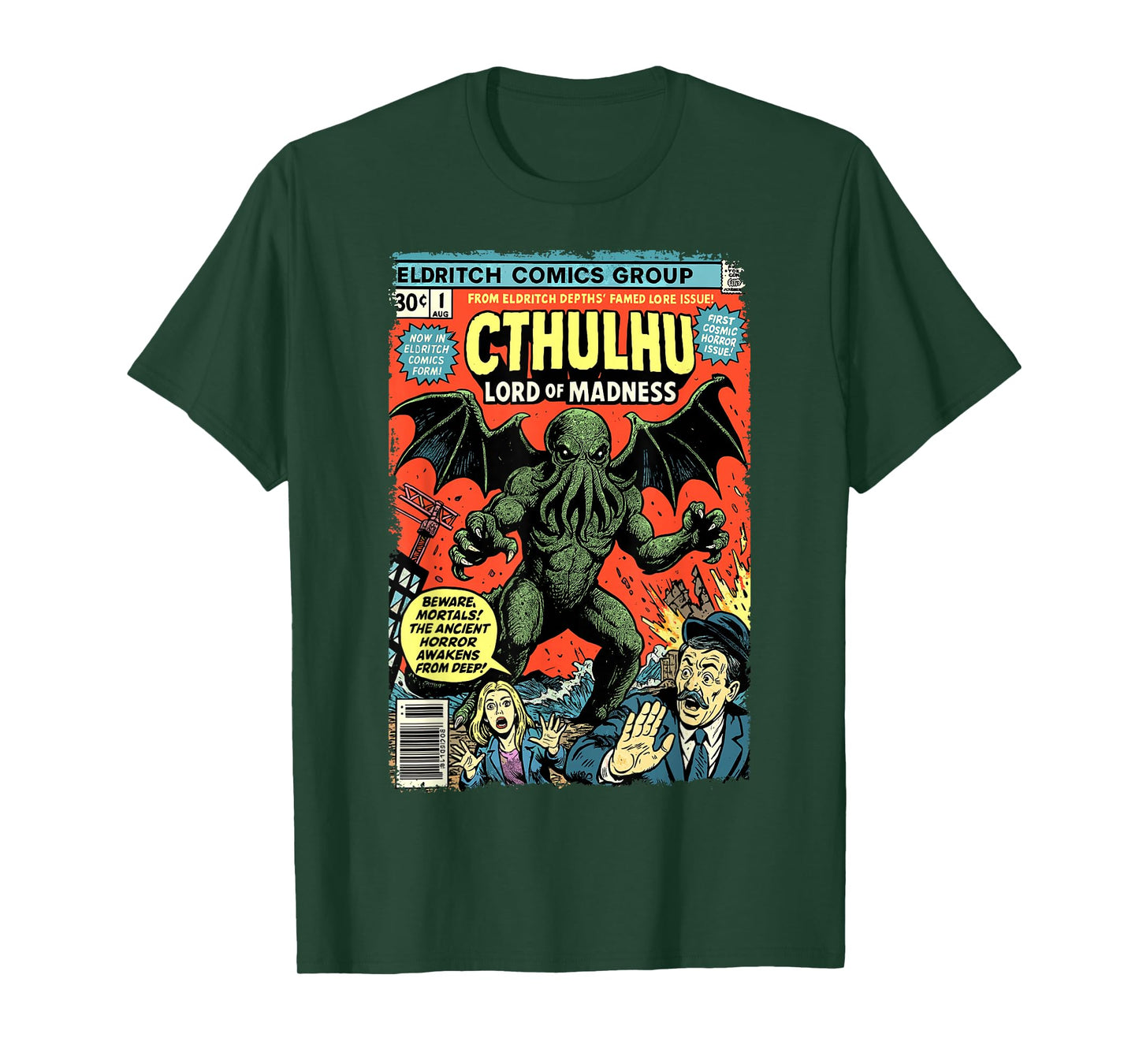 Cthulhu Lord of Madness, Vintage Comic Book Cover T-Shirt