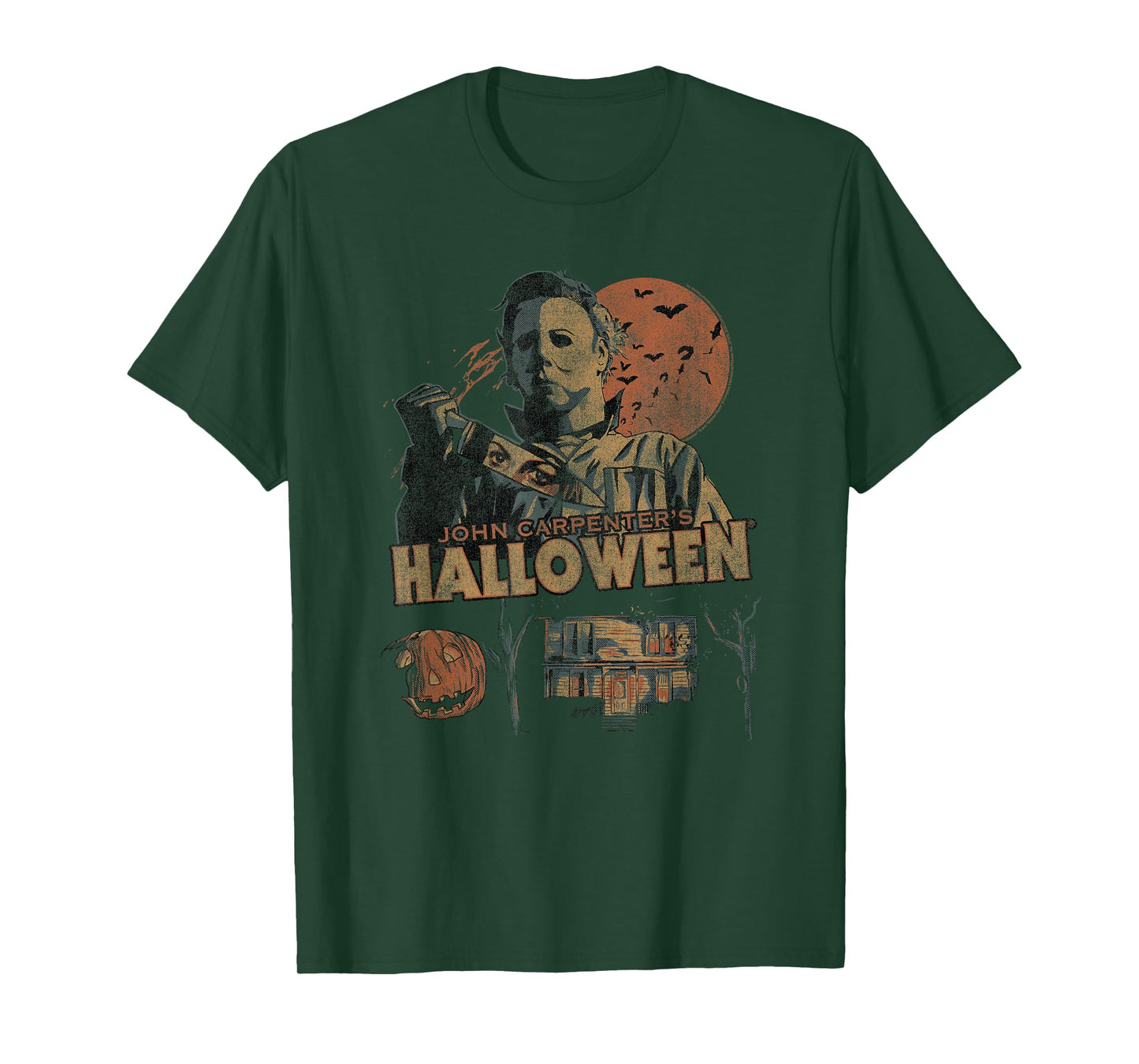Halloween Vintage Fall Inspired Collage Retro Horror Movie T-Shirt