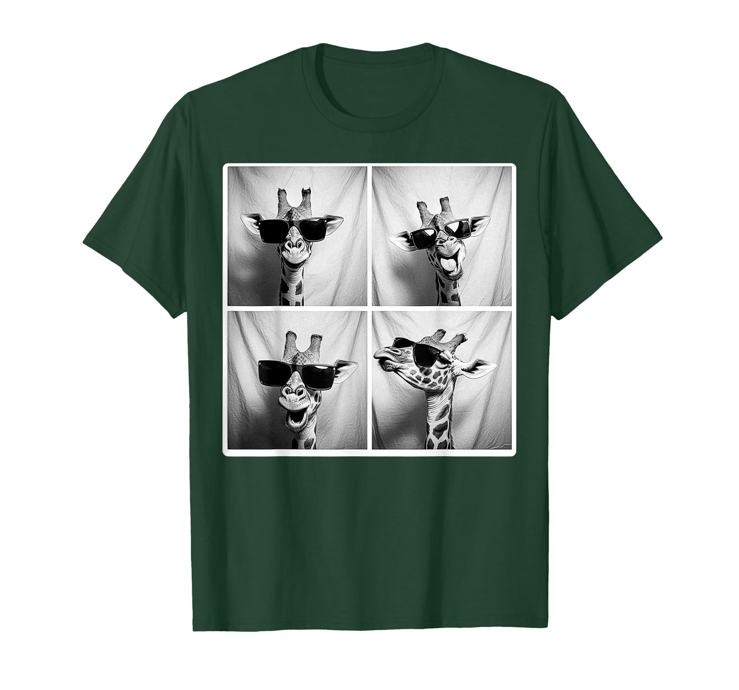 Giraffe Wearing Sunglasses Funny Photobooth Safari Selfie T-Shirt