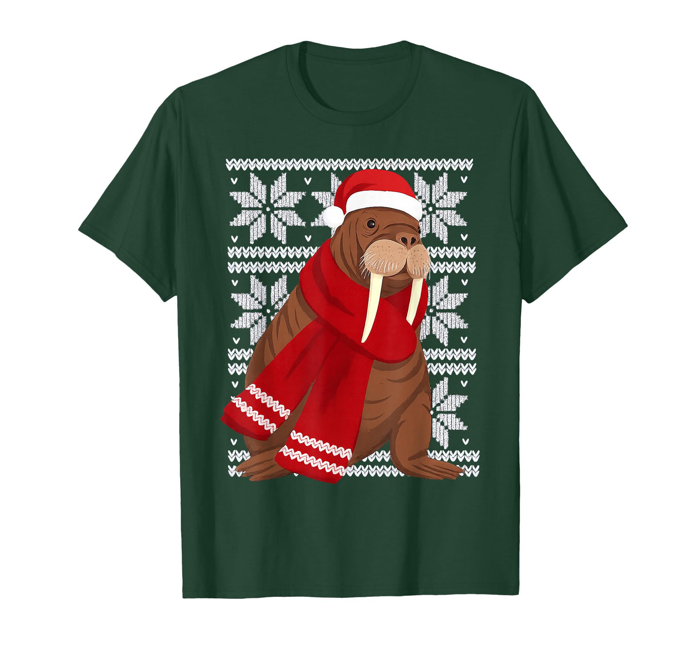 Walrus Ugly Christmas Holiday Animal Lover T-Shirt