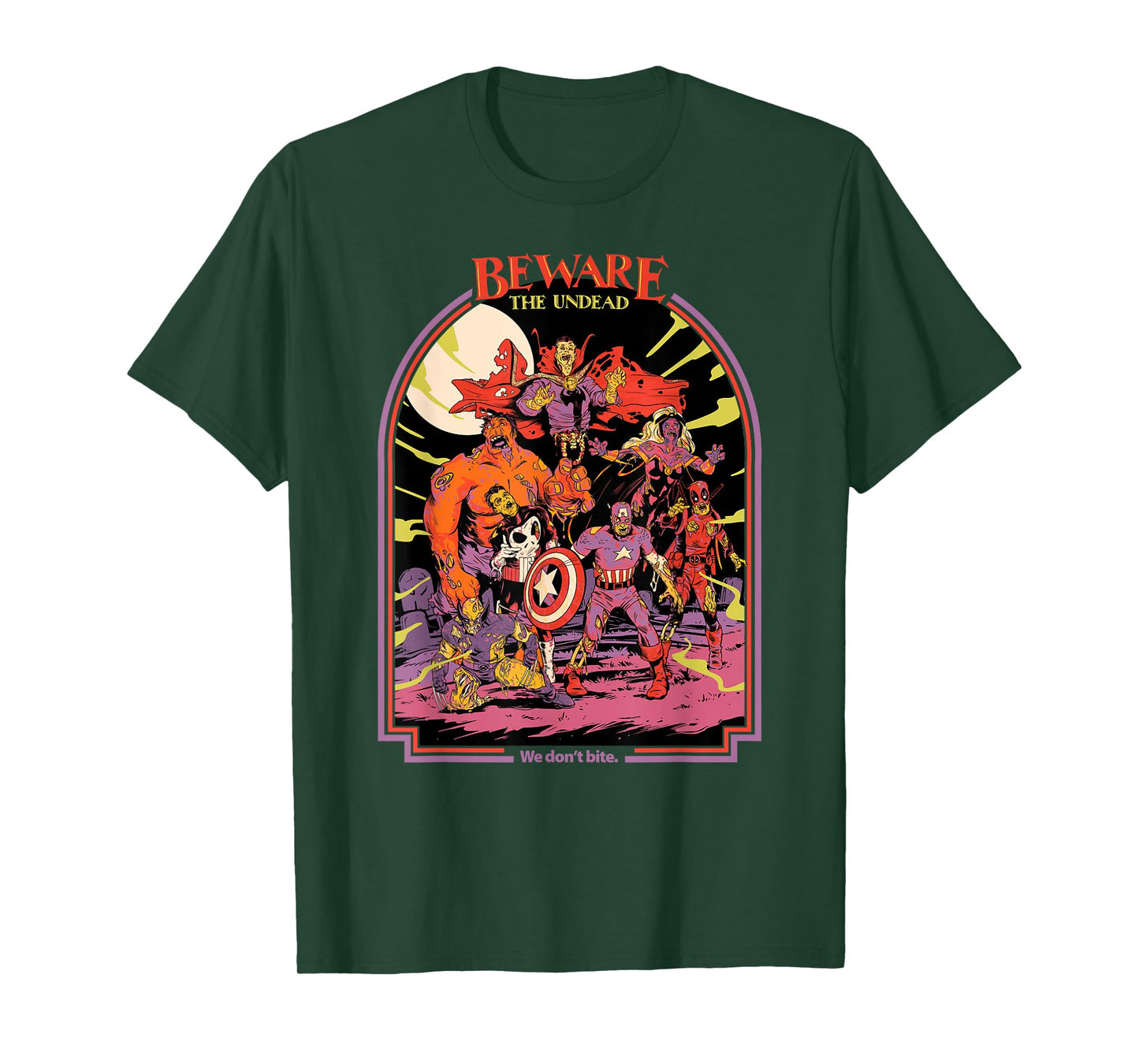 Marvel Zombies Beware the Undead We Don’t Bite Halloween T-Shirt