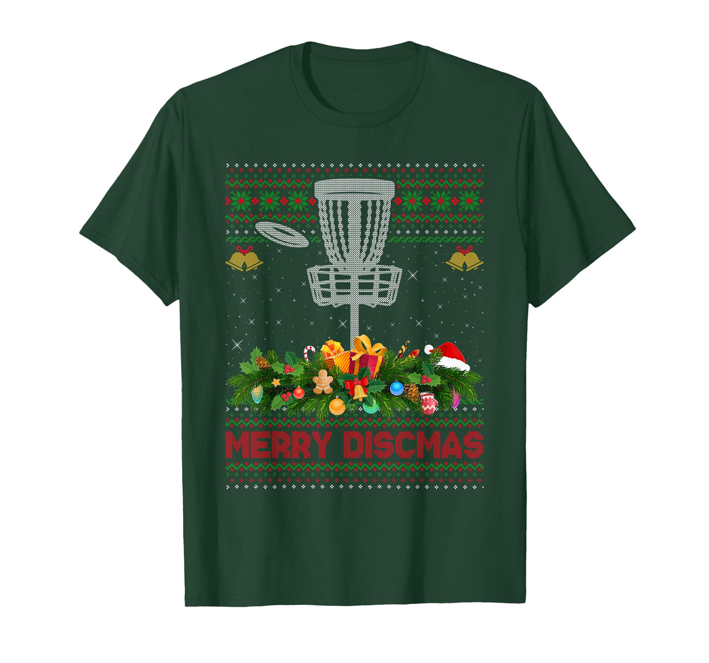 Disc Golf Christmas Pajamas Ugly Xmas Sweaters Merry Discmas T-Shirt