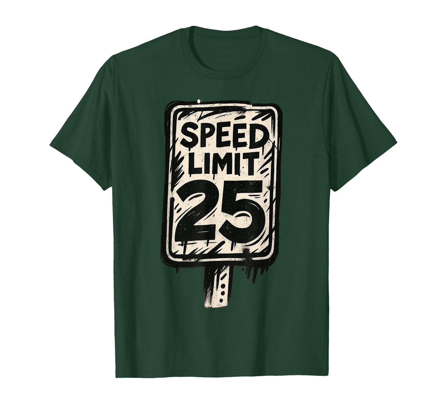 Vintage Speed Limit 25 Distressed Retro Road Sign T-Shirt