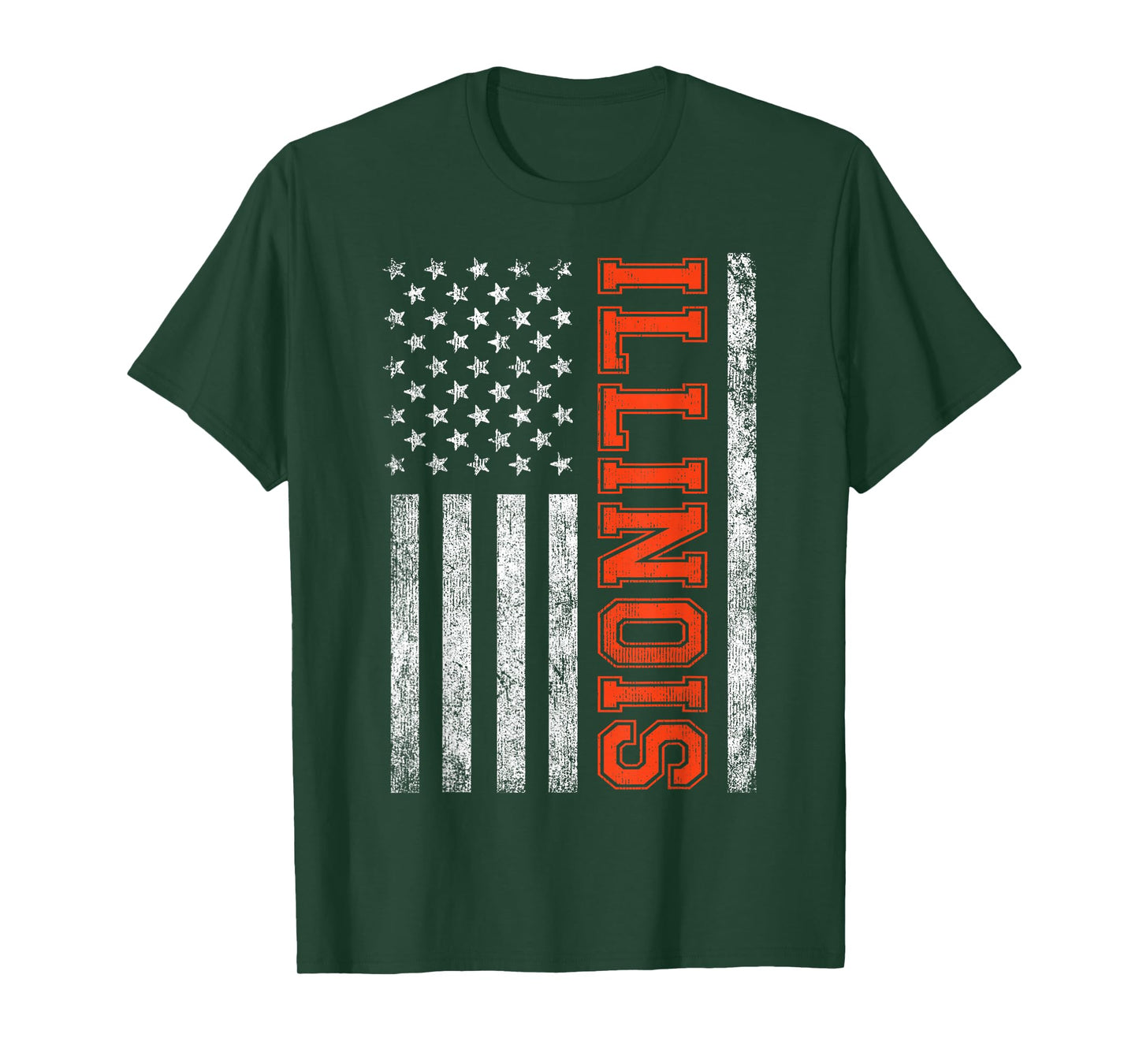 Retro Illinois Tee Vintage Illinois Orange Blue Throwback IL T-Shirt