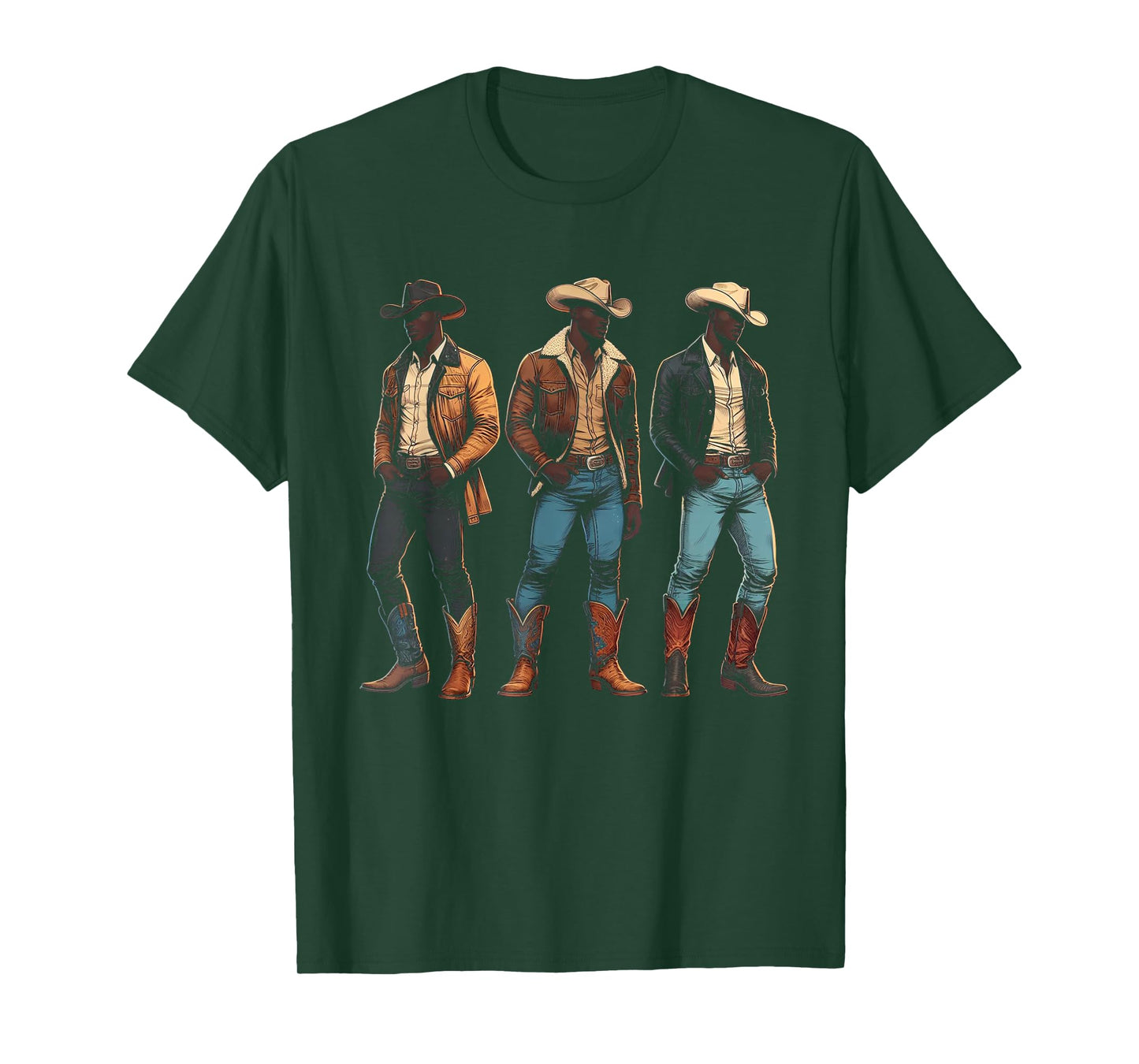 Black Cowboy Western Rodeo Melanin Black History Texas Men T-Shirt