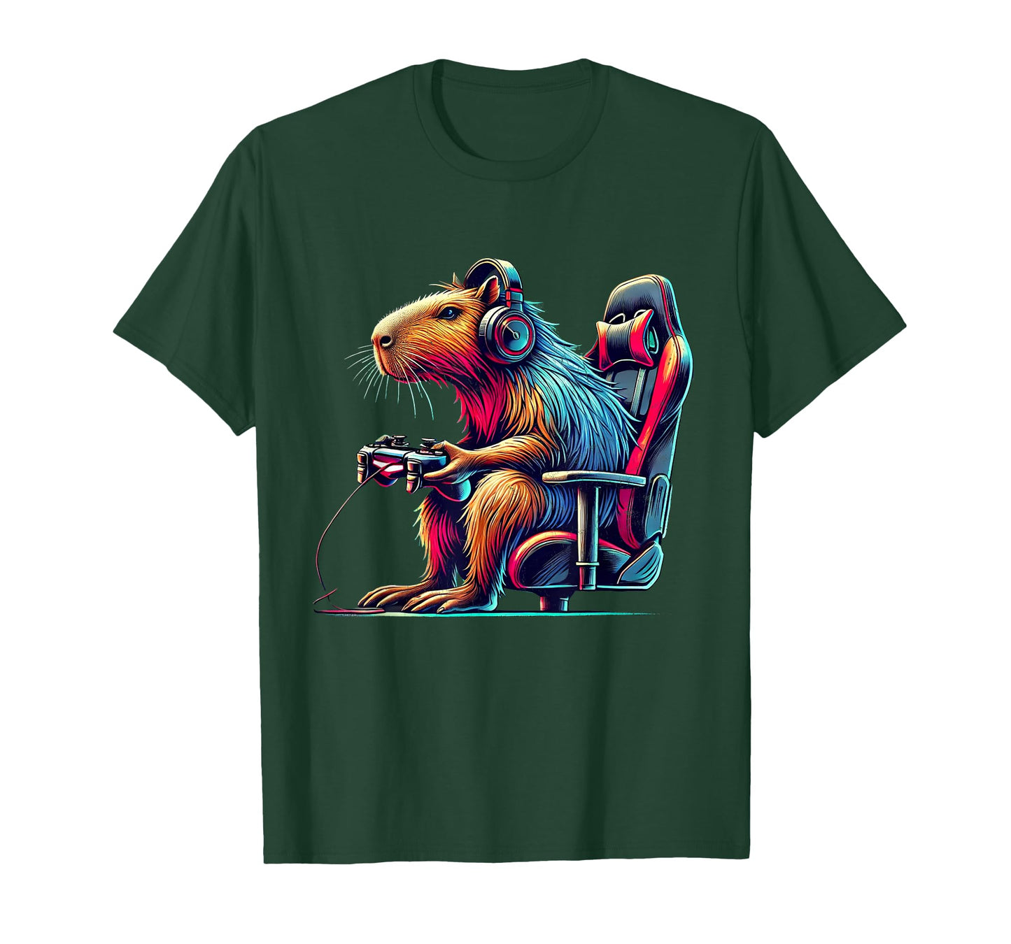 Funny Capybara Gaming Retro Rodent Capybara Video Games T-Shirt