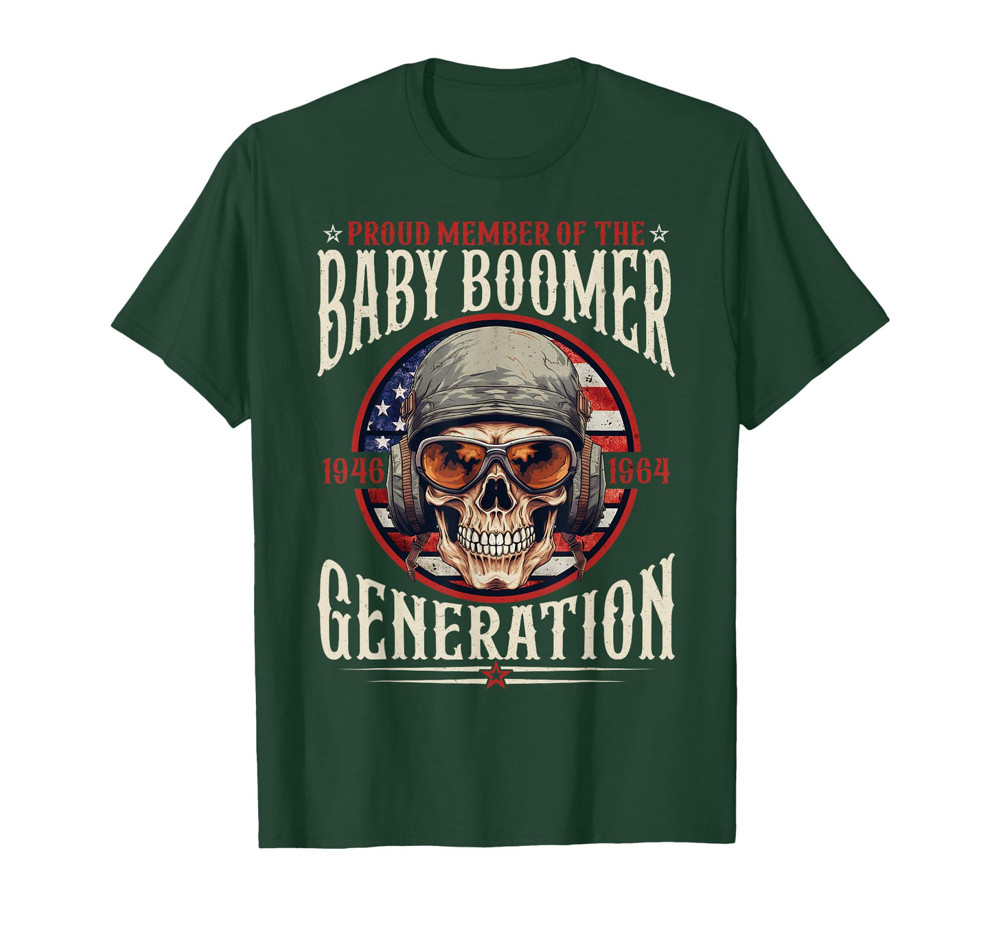 Baby Boomer Skull Patriotic T-Shirt Gifts 1946-1964 T-Shirt