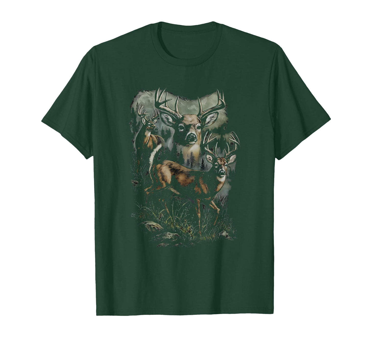 Retro Funny Hunter Deer Faded Nature Vintage Deer 90s Cute T-Shirt