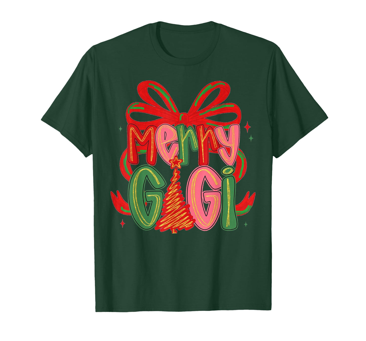 Cute Gigi Christmas Grandma Retro Graphic 90s Vintage T-Shirt