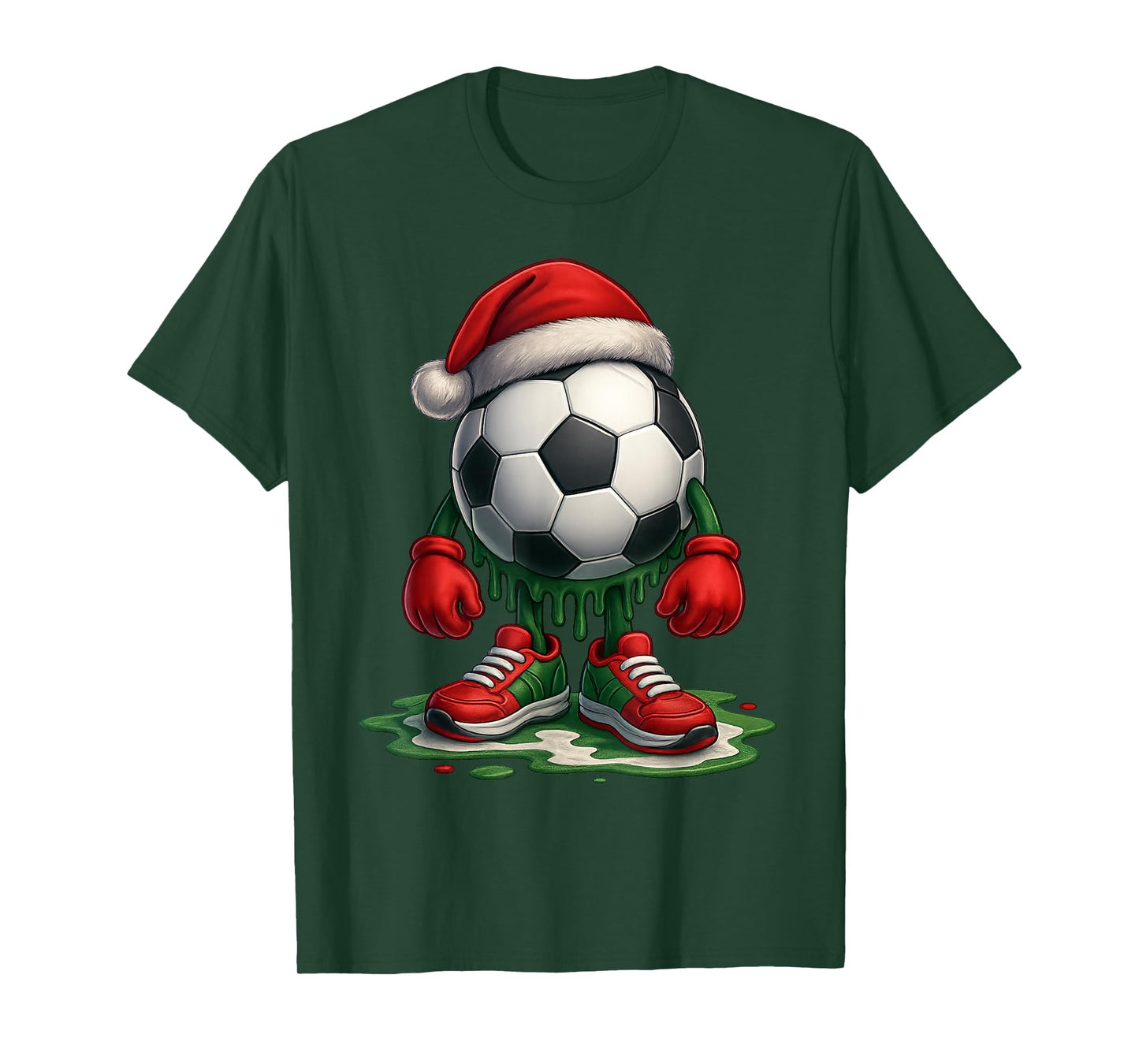 Ice Cream Soccer Drip Men Boys Christmas Tee Gamer Football T-Shirt