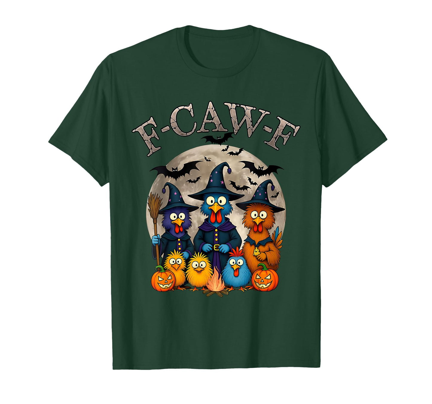 Halloween Witch Funny F-Caw-F Chicken FCAWF Chicken Meme T-Shirt