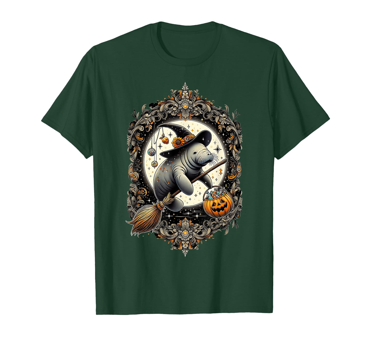 Manatee Witch Halloween Costume Trick or Treat Men Women T-Shirt