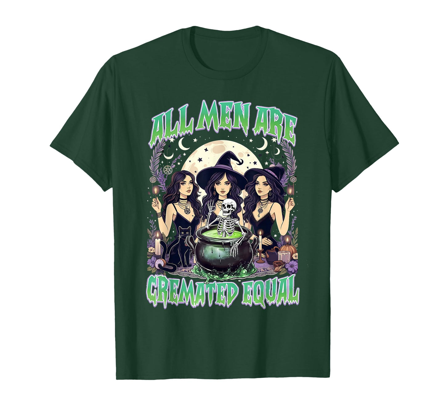 All Men are Cremated Equal Witchy Feminist Halloween Humor T-Shirt
