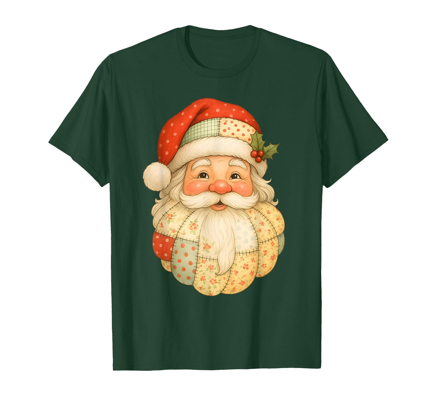 Santa Patchwork Christmas T-Shirt