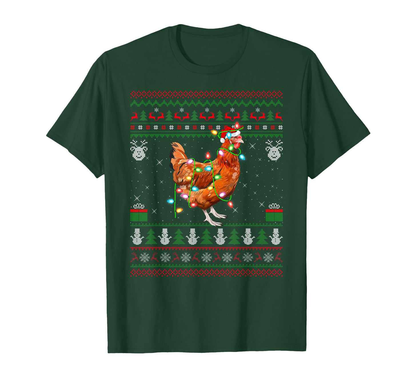Chicken Ugly Xmas Sweaters Farm Animal Chicken Christmas T-Shirt