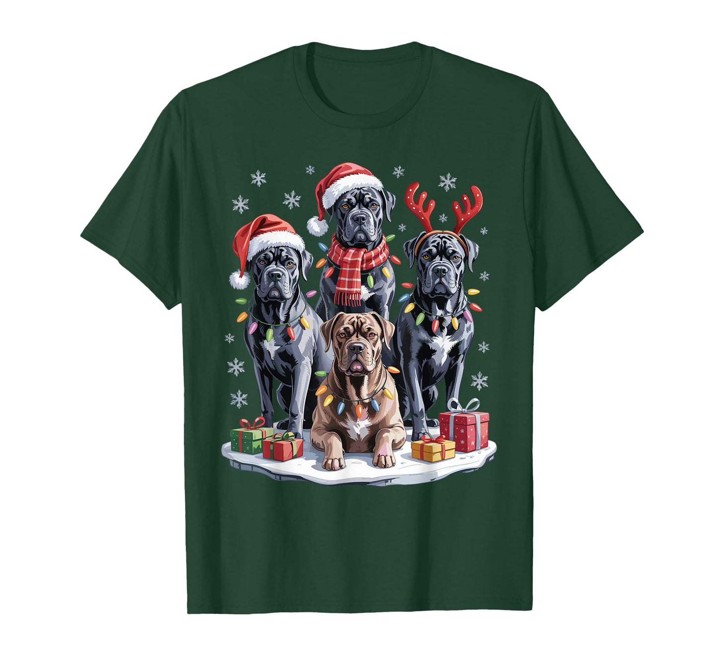 Cute Cane Corso Christmas Puppies Dog Lovers Funny Holiday T-Shirt