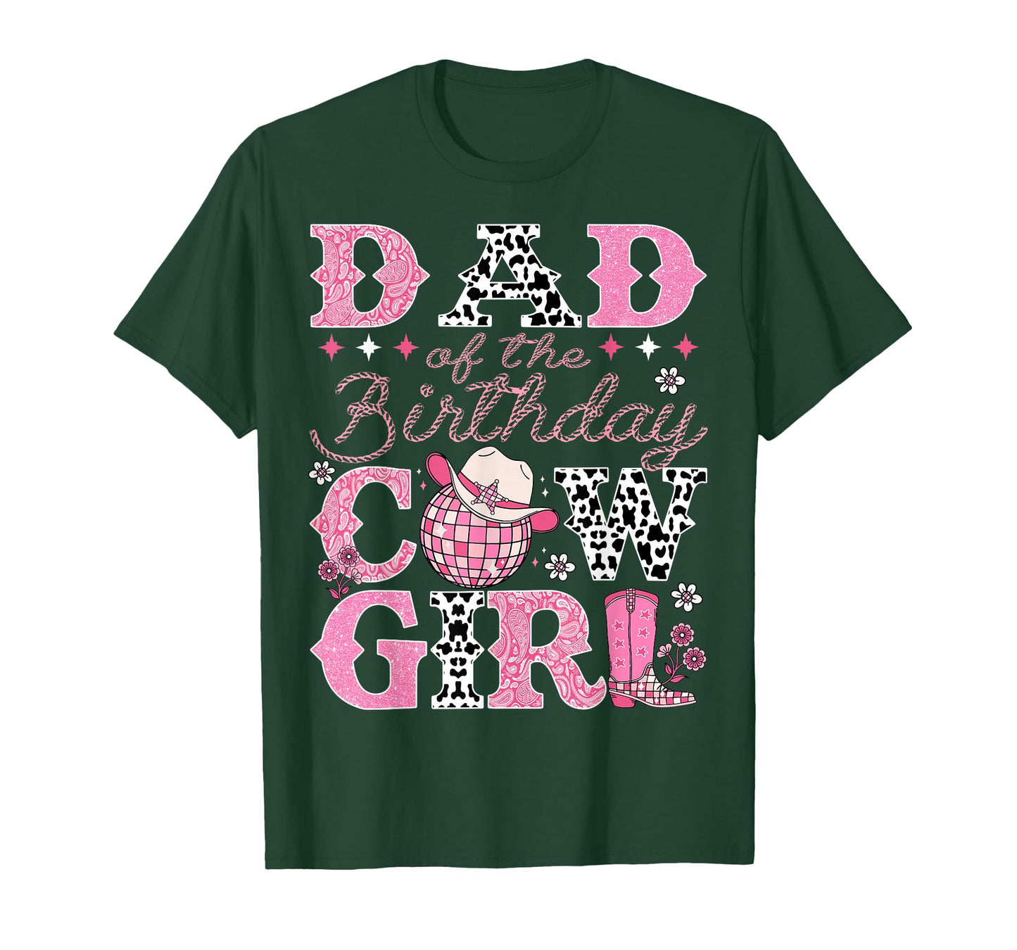 Dad Of The Birthday CowGirl Rodeo Dad Bday Party T-Shirt