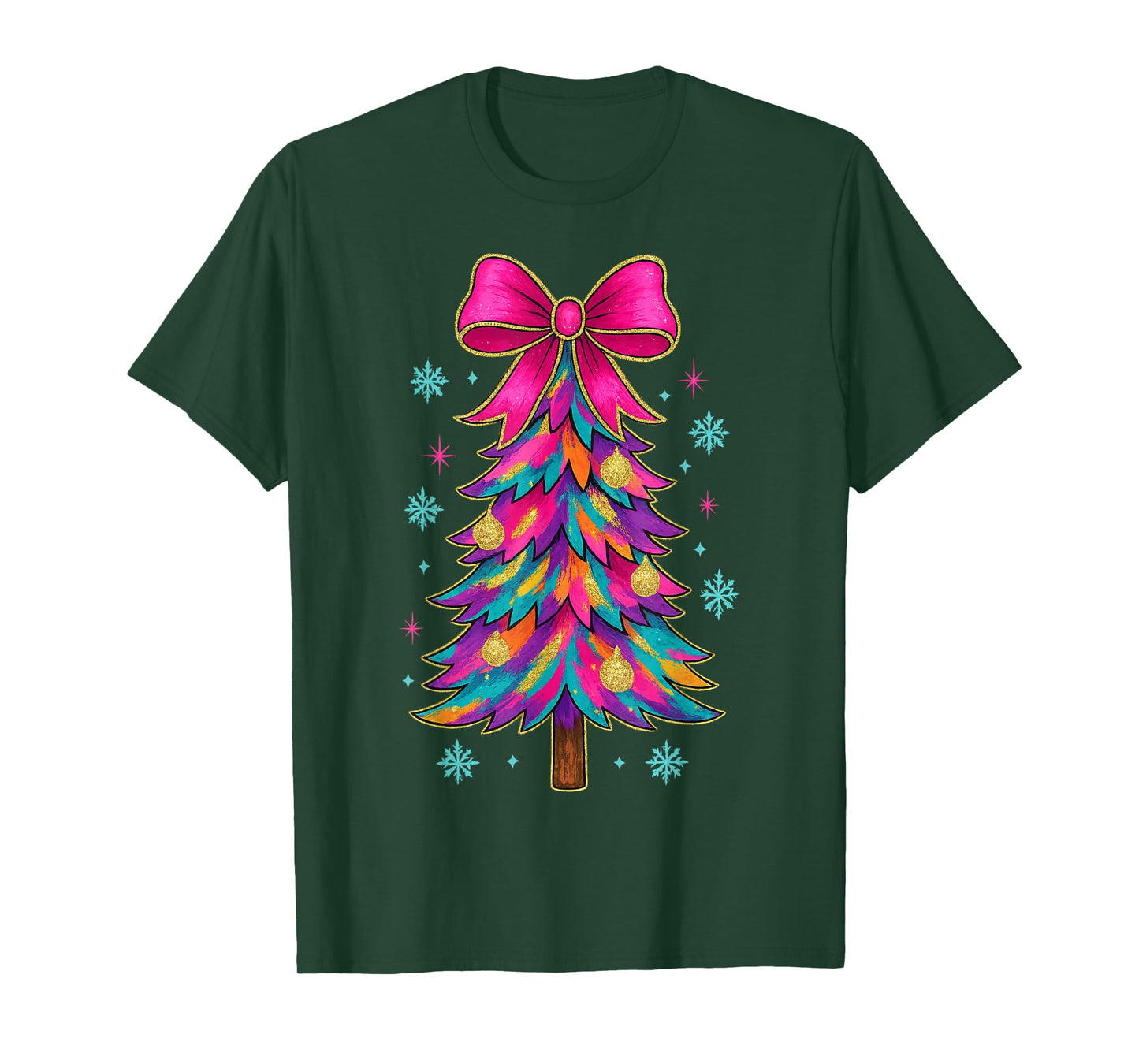 Preppy Coquette Tree Christmas Crew 2025 Family Matching tee T-Shirt