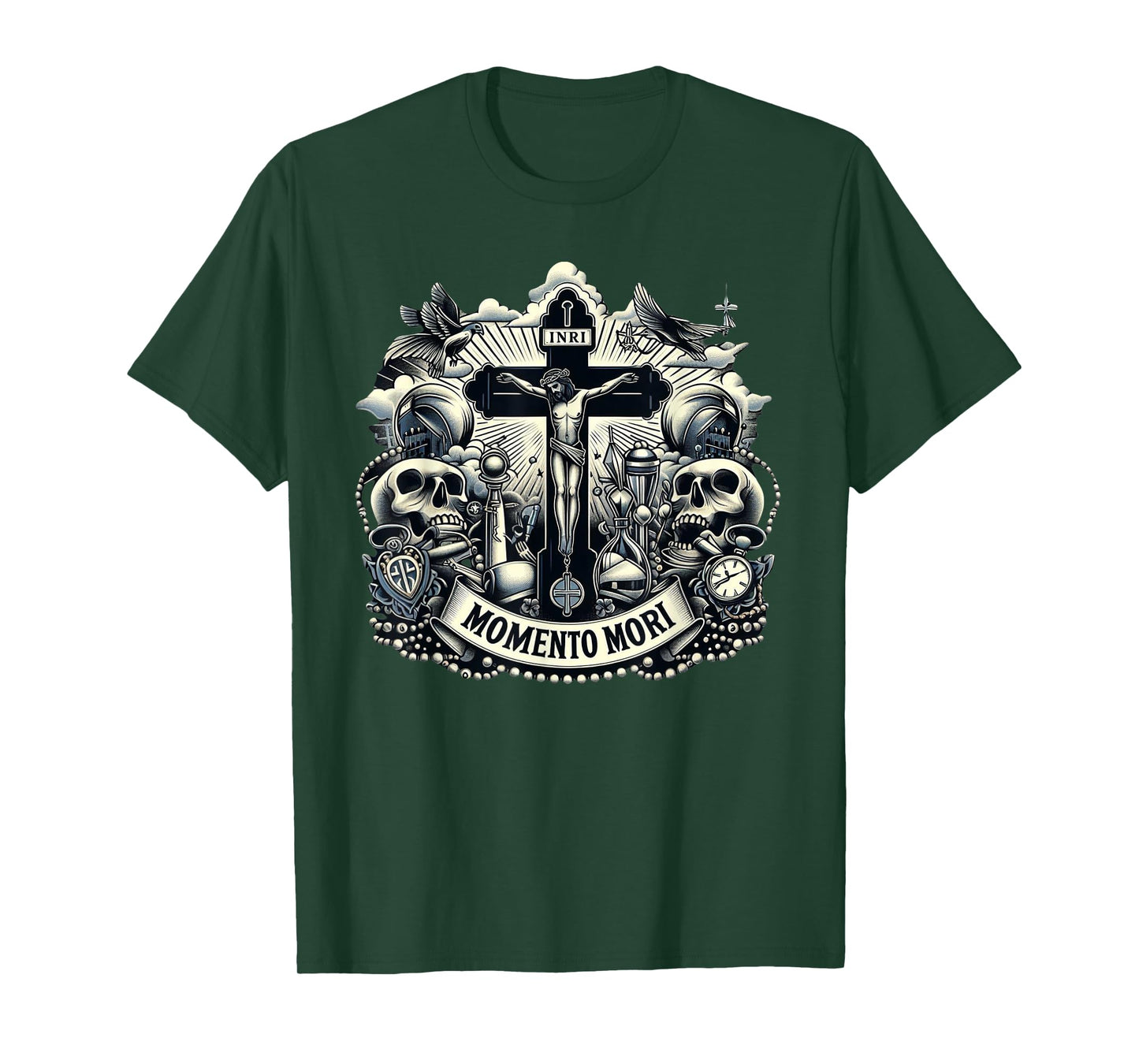 Memento Mori Catholic Traditional Latin Mass Skull T-Shirt
