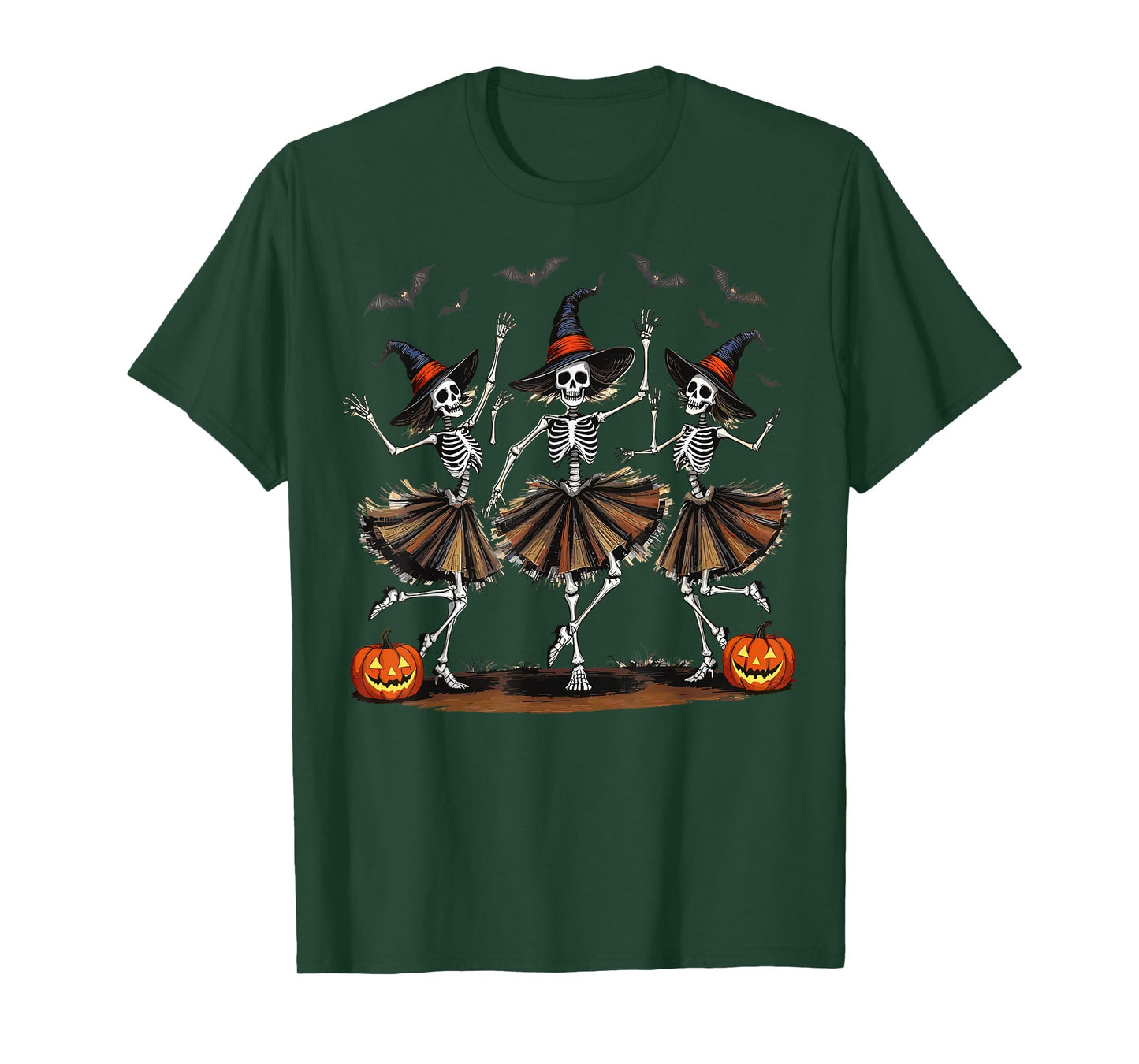 Dancing Skeleton Witches Halloween Costume Spooky Season T-Shirt
