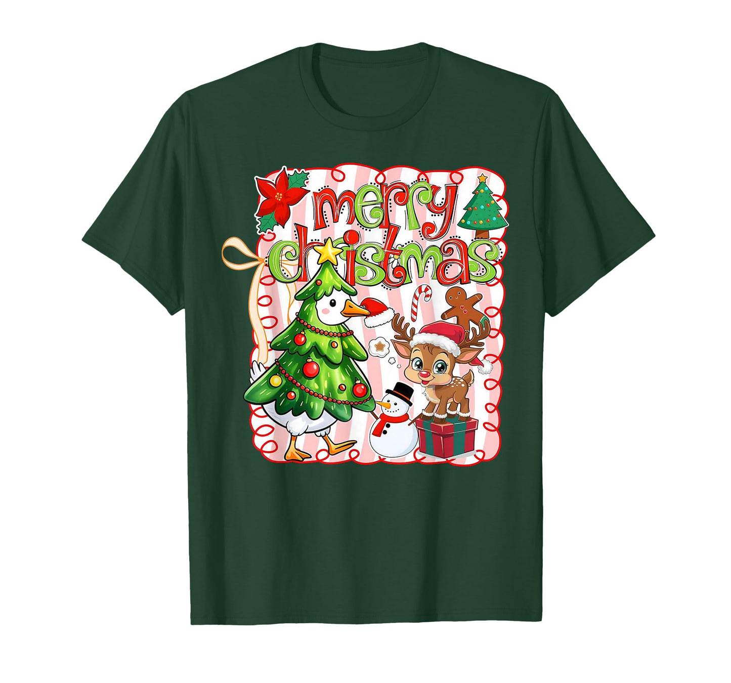 Funny Mery Christmas Goose Vintage Retro Mens Womans Kids T-Shirt