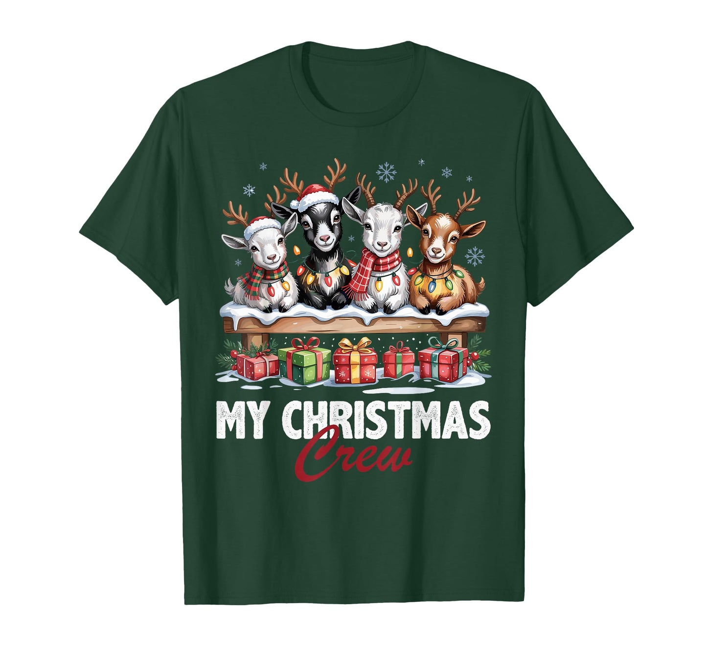 Goat Christmas Crew Cute Animal Lovers Funny Holiday Pajama T-Shirt