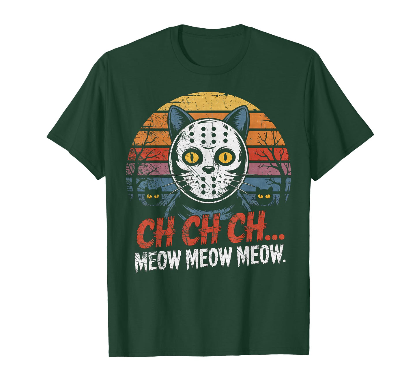 Vintage Retro Halloween Cat T-Shirt