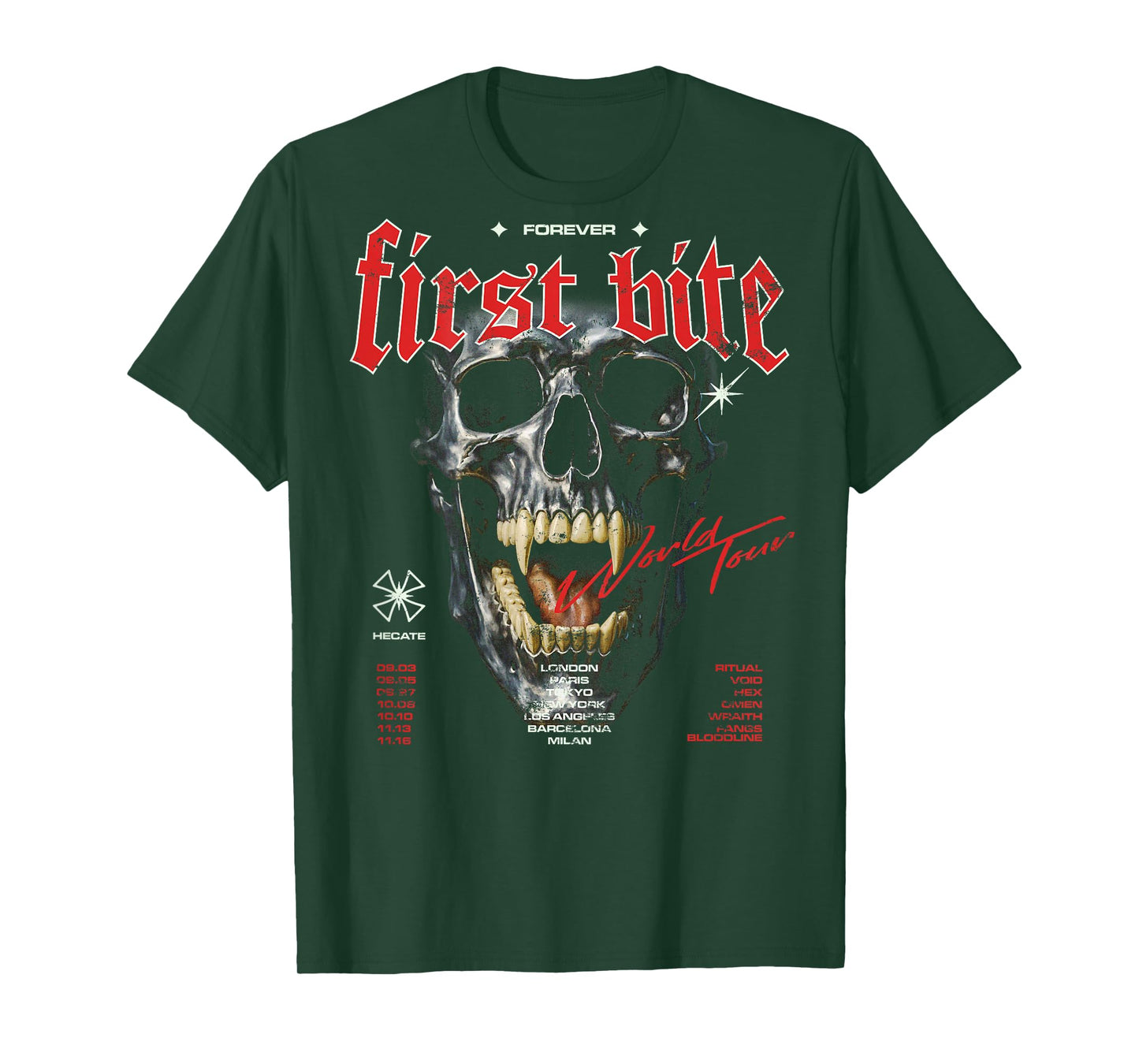 Skeleton Vampire Vintage Streetwear Urban Y2K Back Print T-Shirt