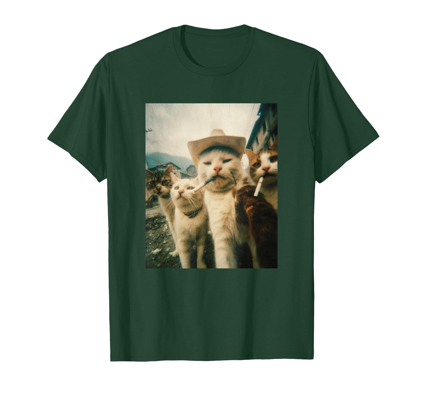 Funny Cowboy Cats Vintage Meme Design T-Shirt