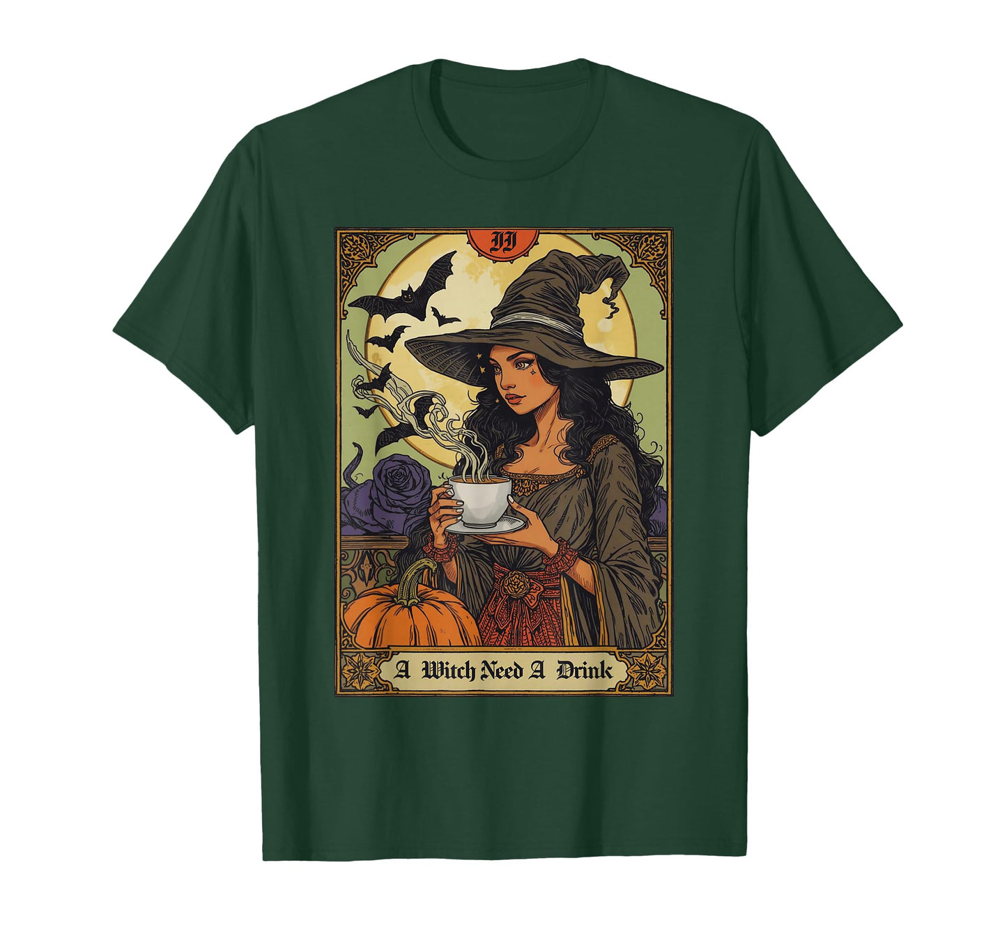 Vintage Halloween Witch Pumpkin Spice Latte Syrup Creamer T-Shirt