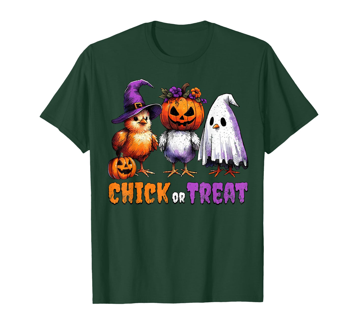 Chick Or Treat Funny Chicken Halloween Costume T-Shirt
