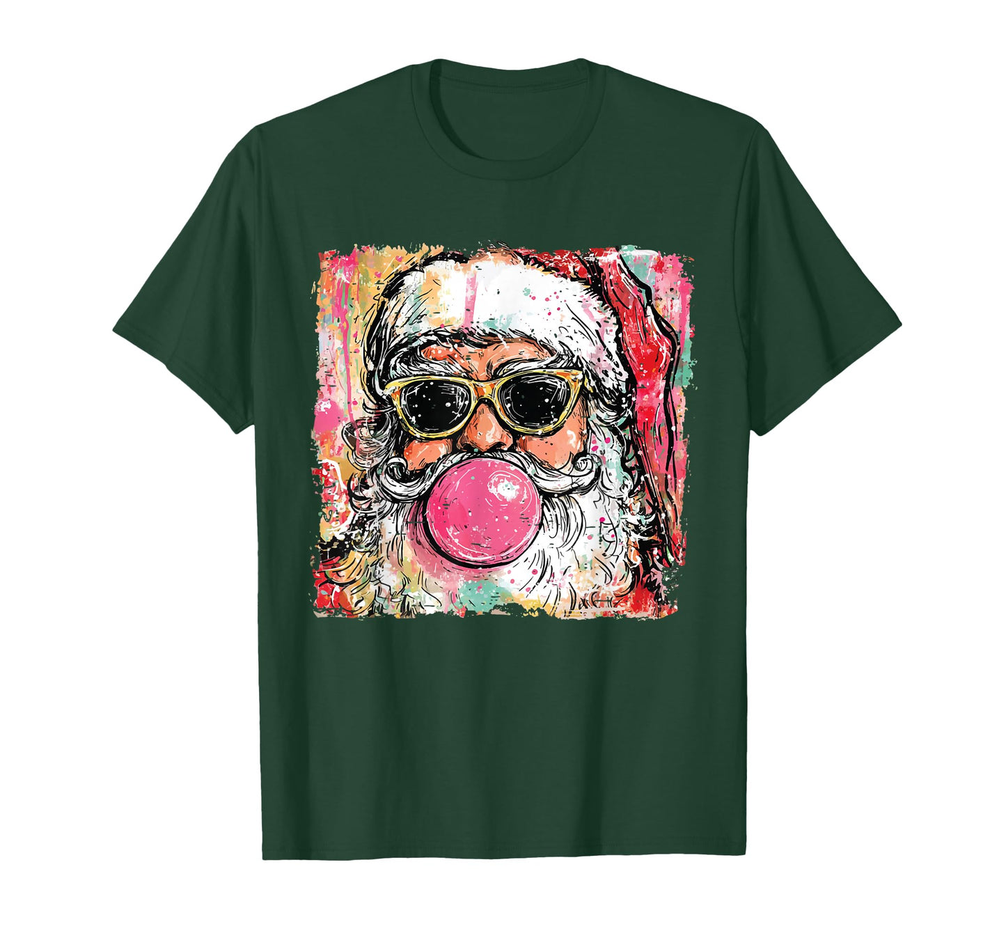 Vintage Funny Xmas Santa Claus Bubble Gum Christmas Holiday T-Shirt