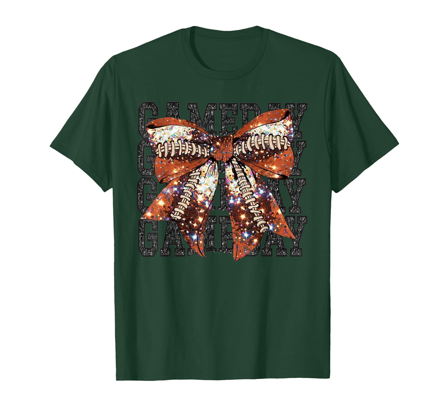 Game Day Football Bling Bling Football Lover Coquette Bow T-Shirt