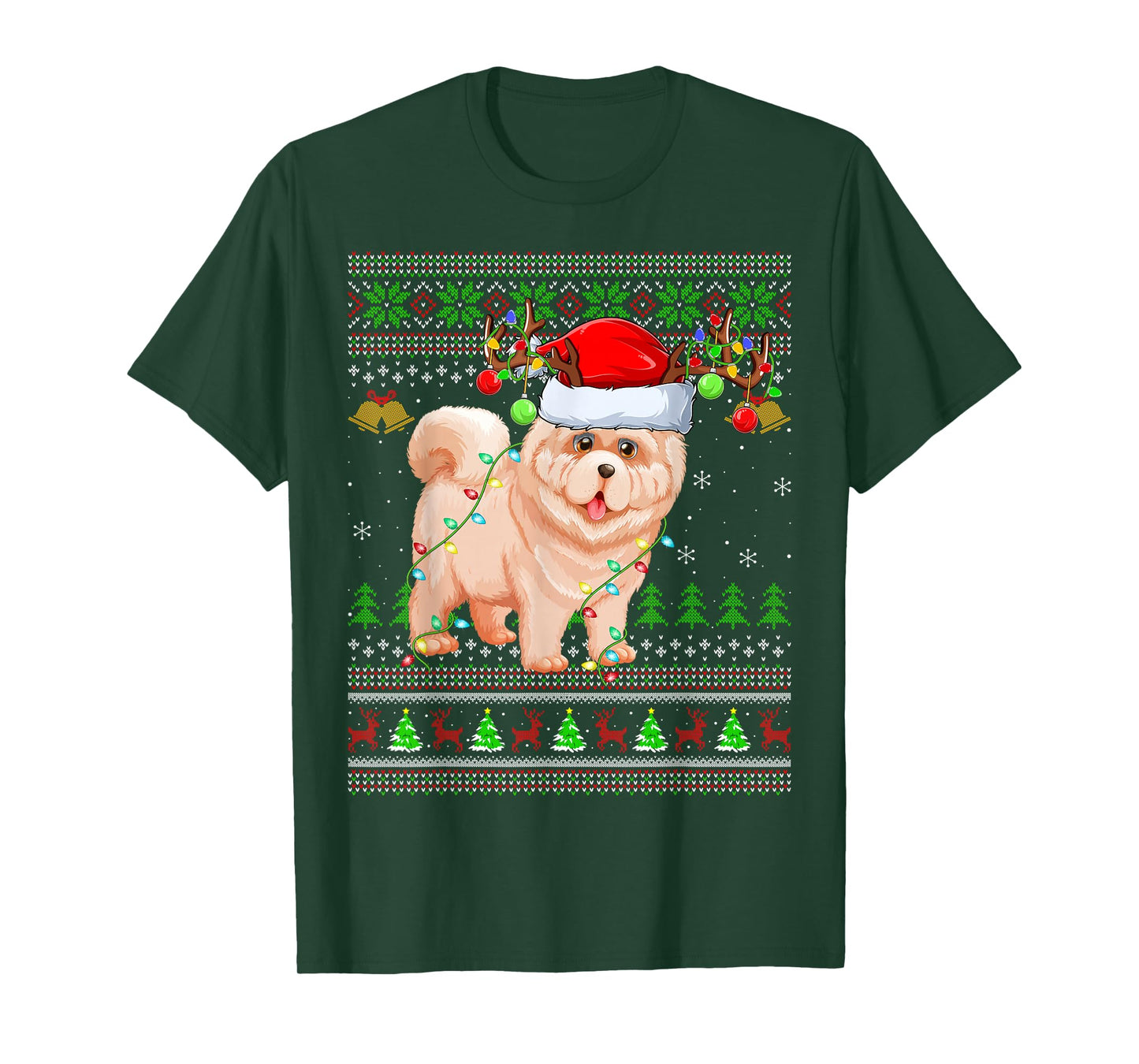 Chow Chow Dog Ugly Christmas Sweaters Holiday Santa Xmas T-Shirt